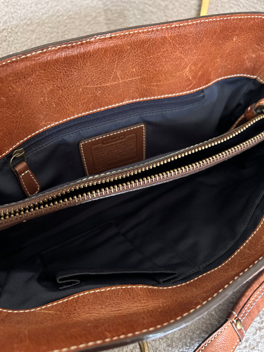 Vintage Coach denim patchwork buckle shoulder bag