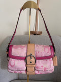 Vintage Coach pink optic monogram shoulder bag