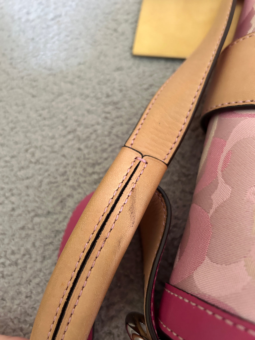 Vintage Coach pink optic monogram shoulder bag