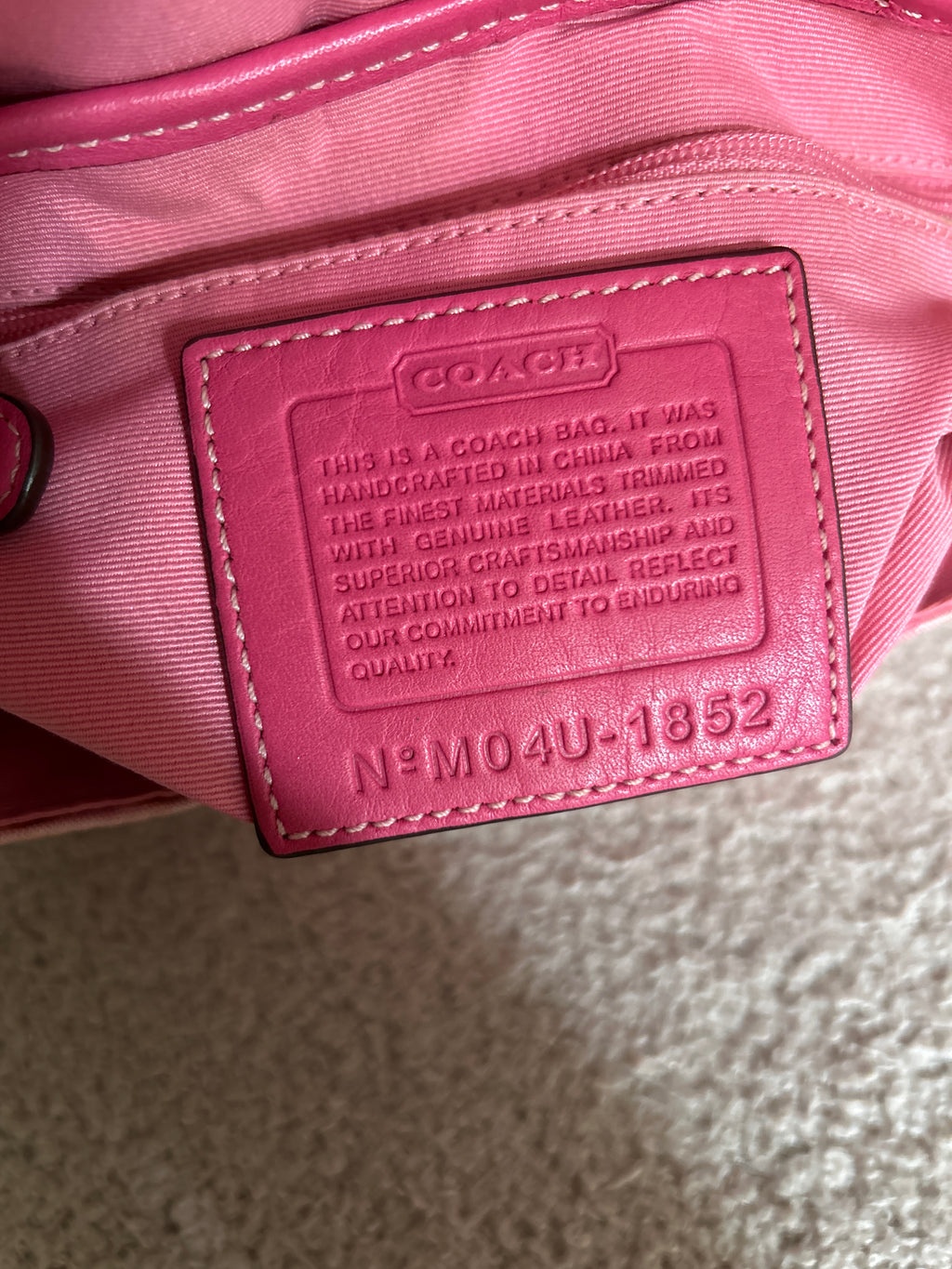Vintage Coach pink optic monogram shoulder bag