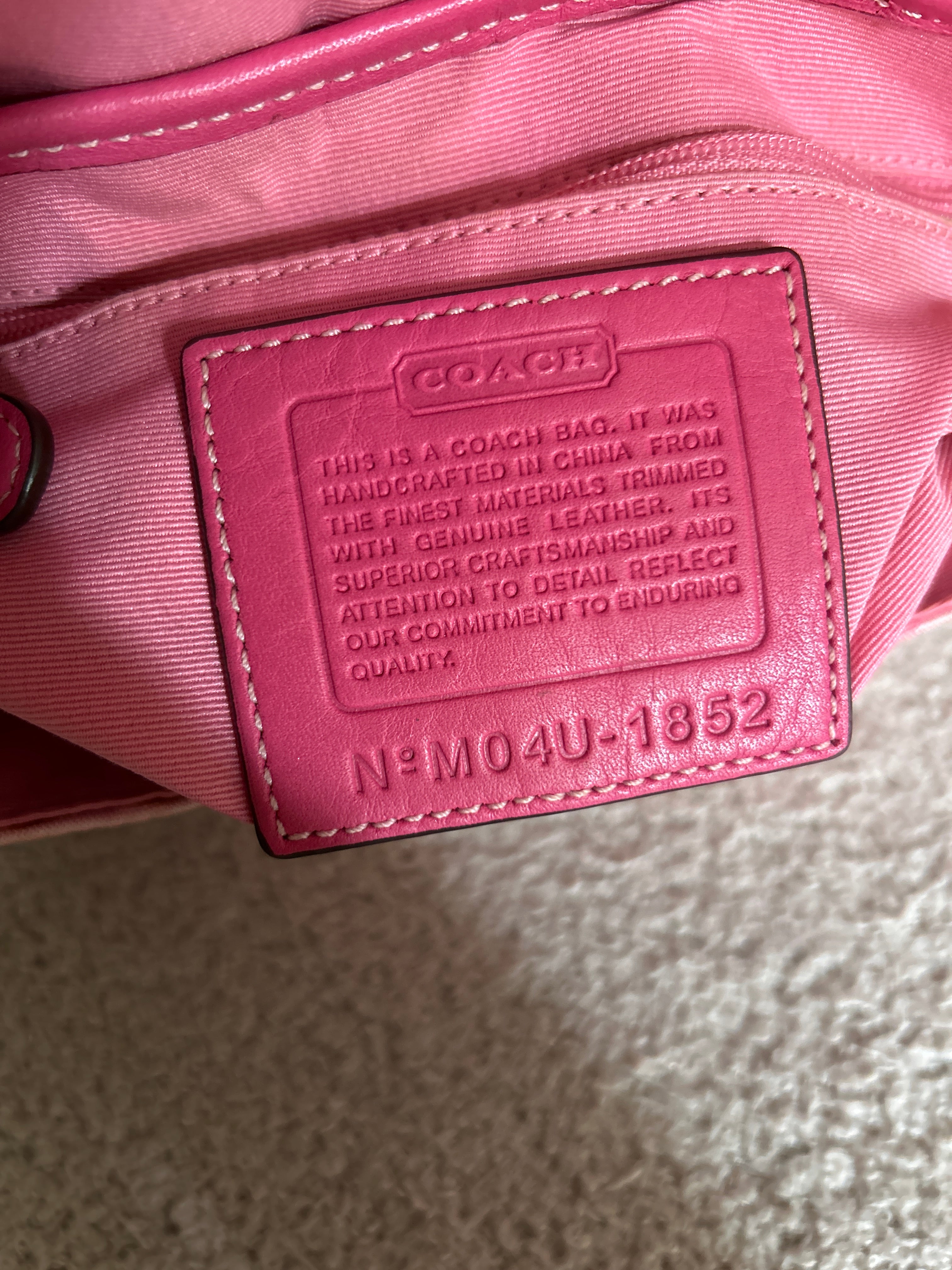Vintage Coach pink optic monogram shoulder bag
