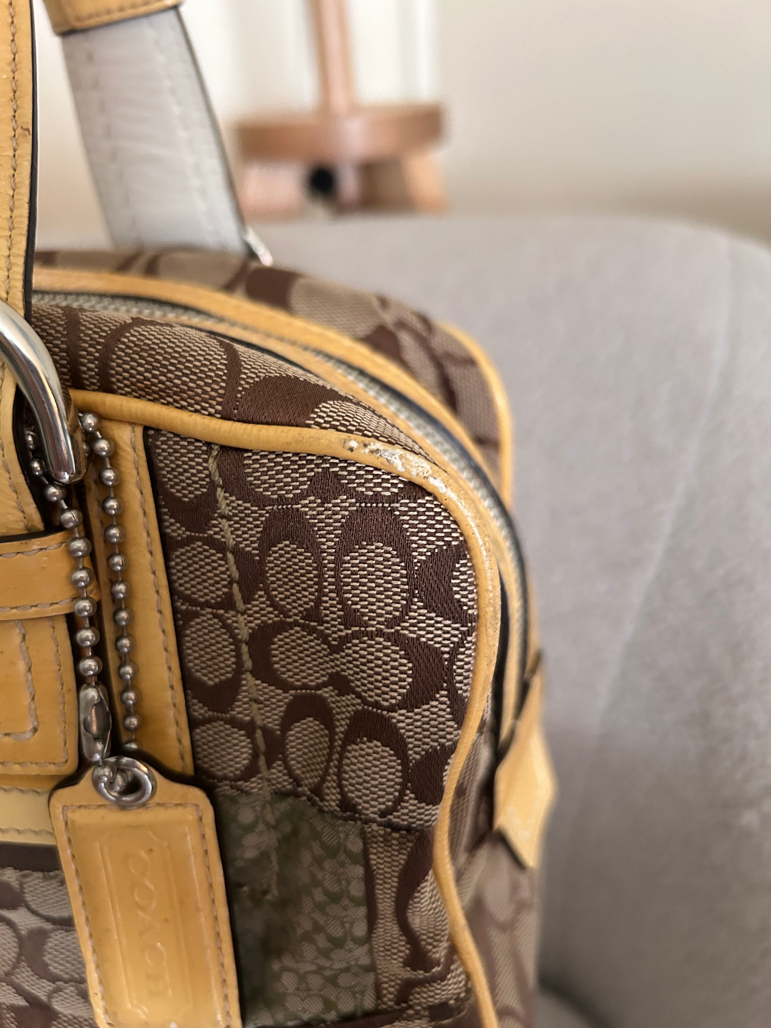 Vintage Coach patchwork Boston shoulder bag