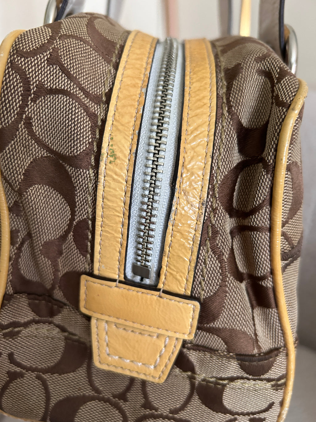 Vintage Coach patchwork Boston shoulder bag