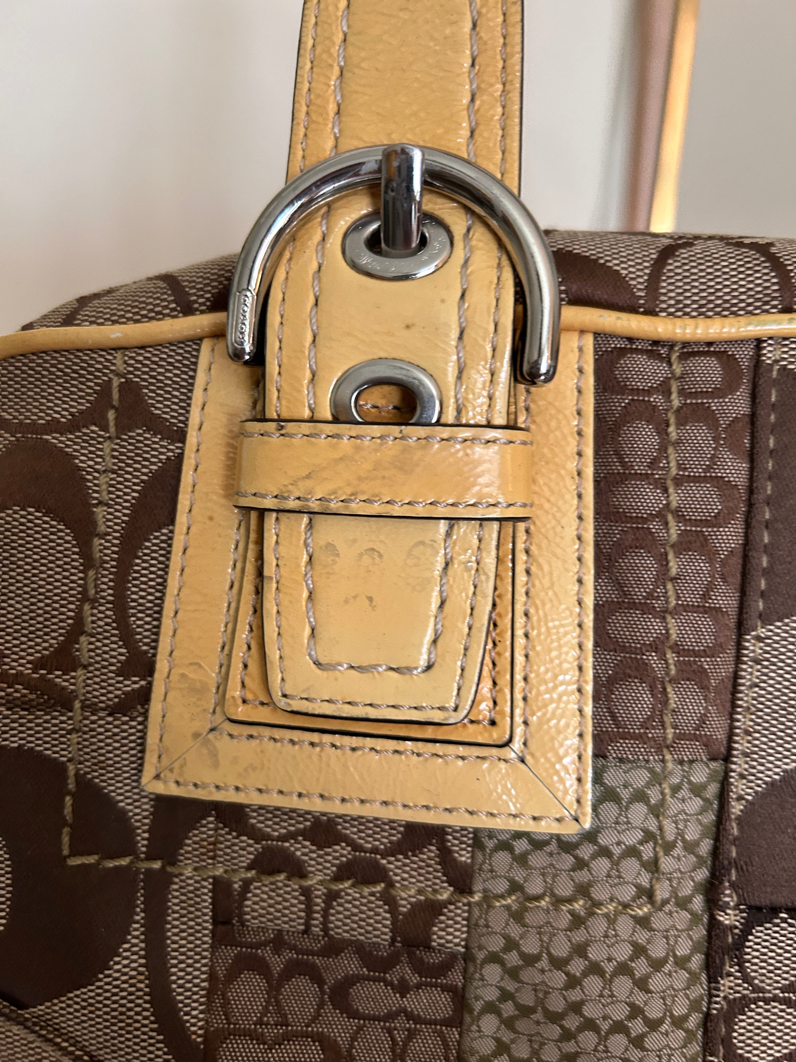 Vintage Coach patchwork Boston shoulder bag