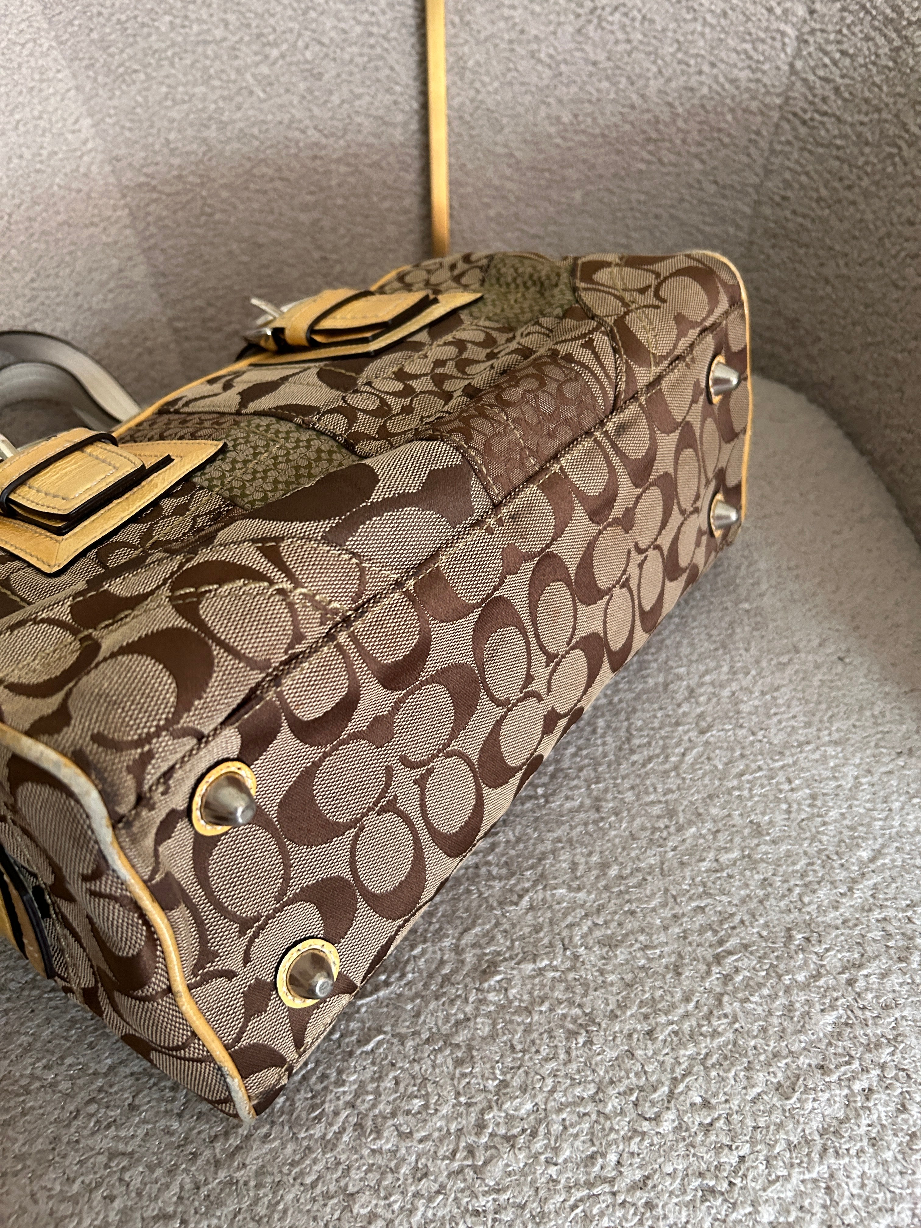 Vintage Coach patchwork Boston shoulder bag