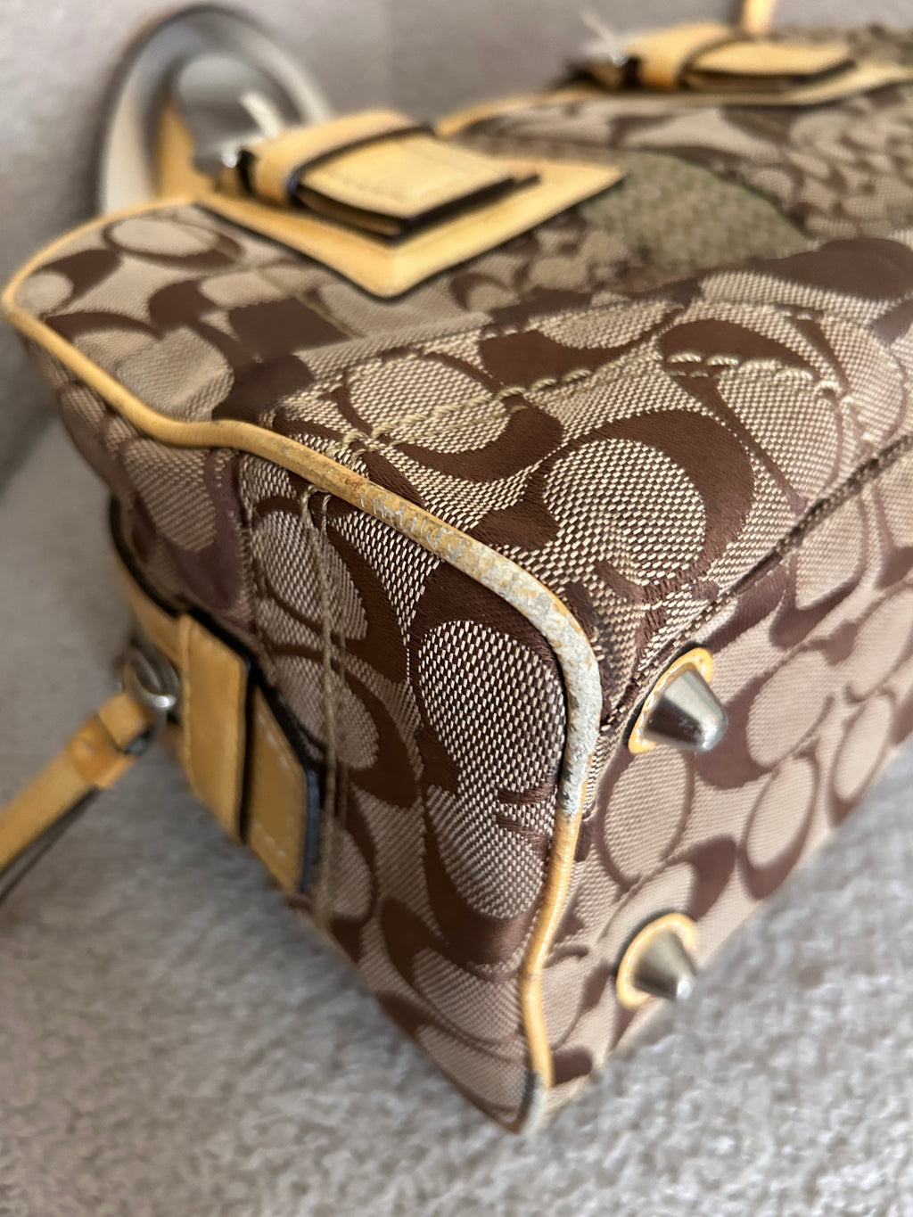 Vintage Coach patchwork Boston shoulder bag