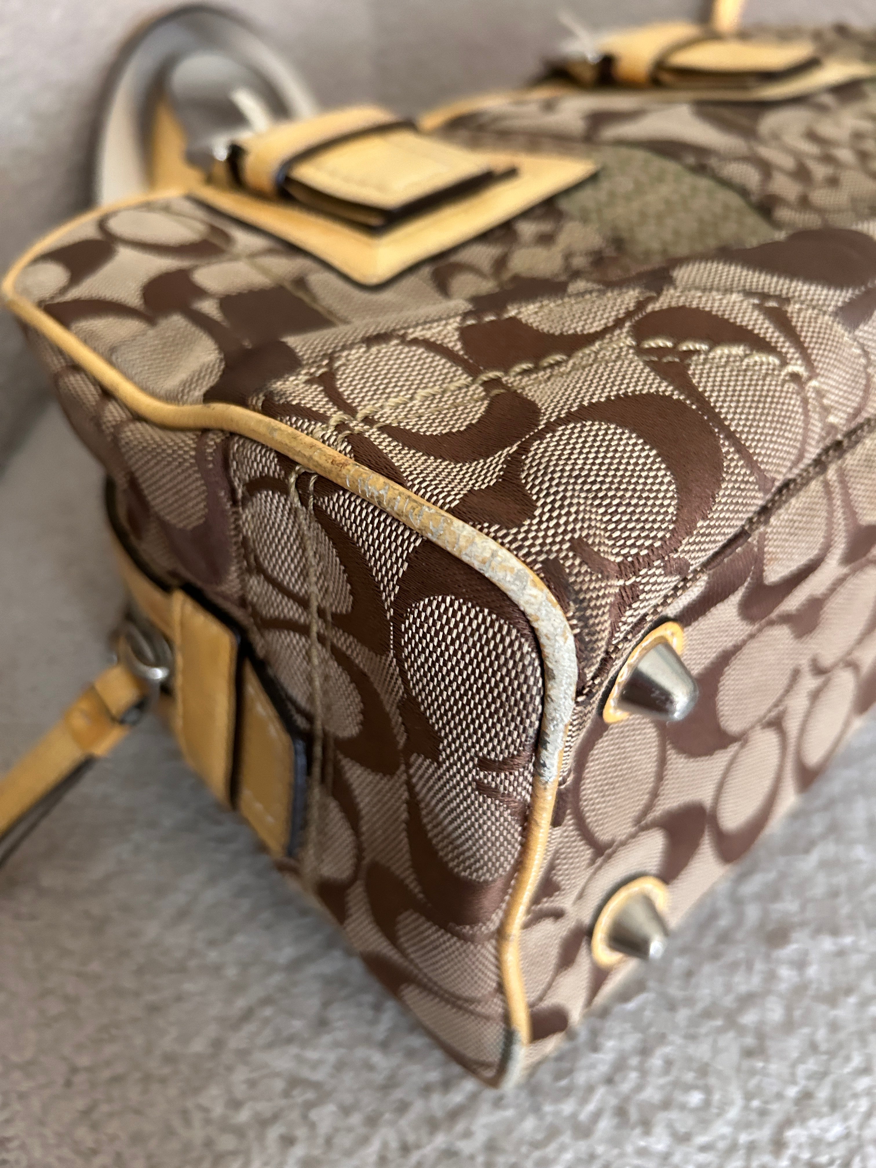 Vintage Coach patchwork Boston shoulder bag