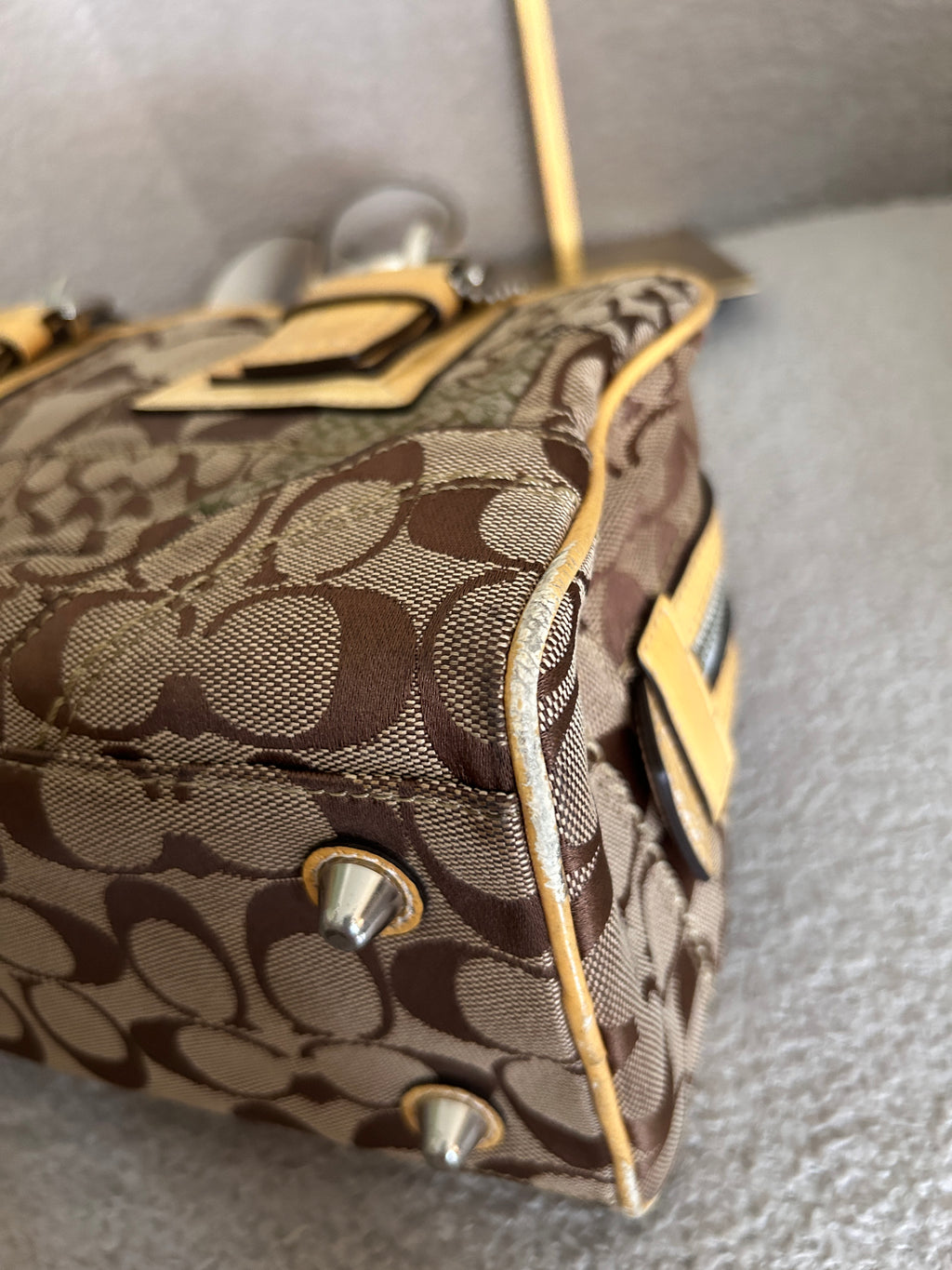 Vintage Coach patchwork Boston shoulder bag