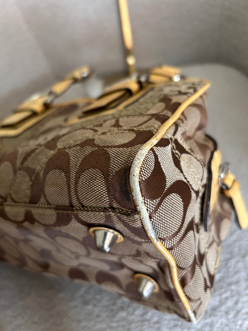 Vintage Coach patchwork Boston shoulder bag