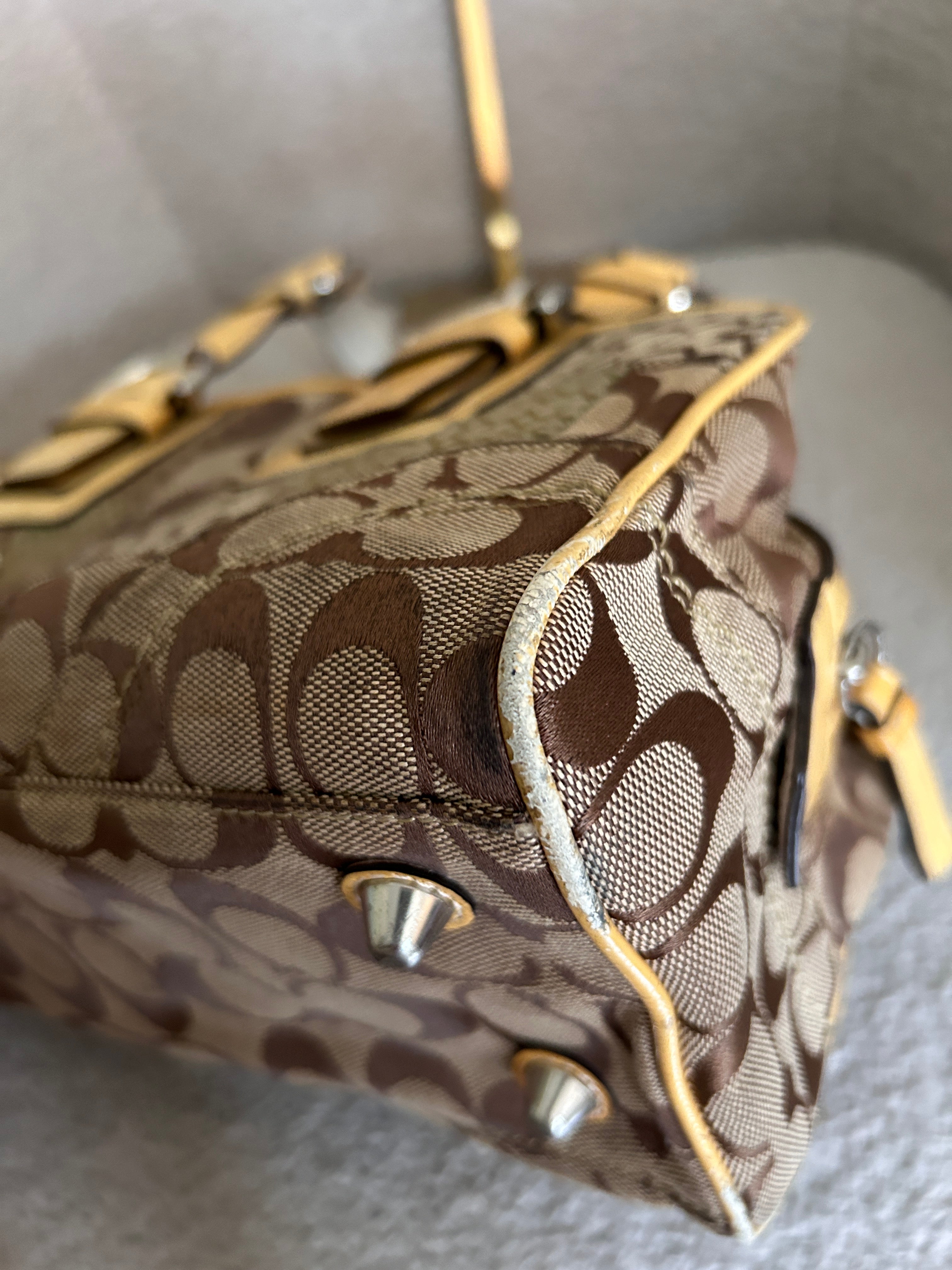 Vintage Coach patchwork Boston shoulder bag