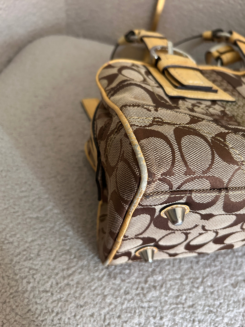 Vintage Coach patchwork Boston shoulder bag