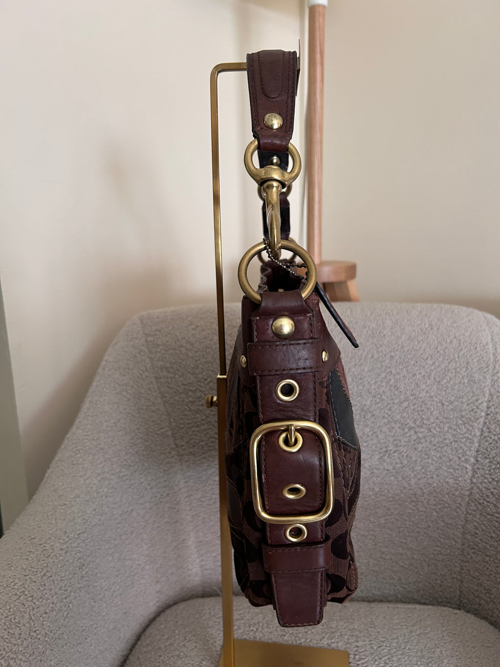 Vintage Coach Zoe patchwork shoulder bag