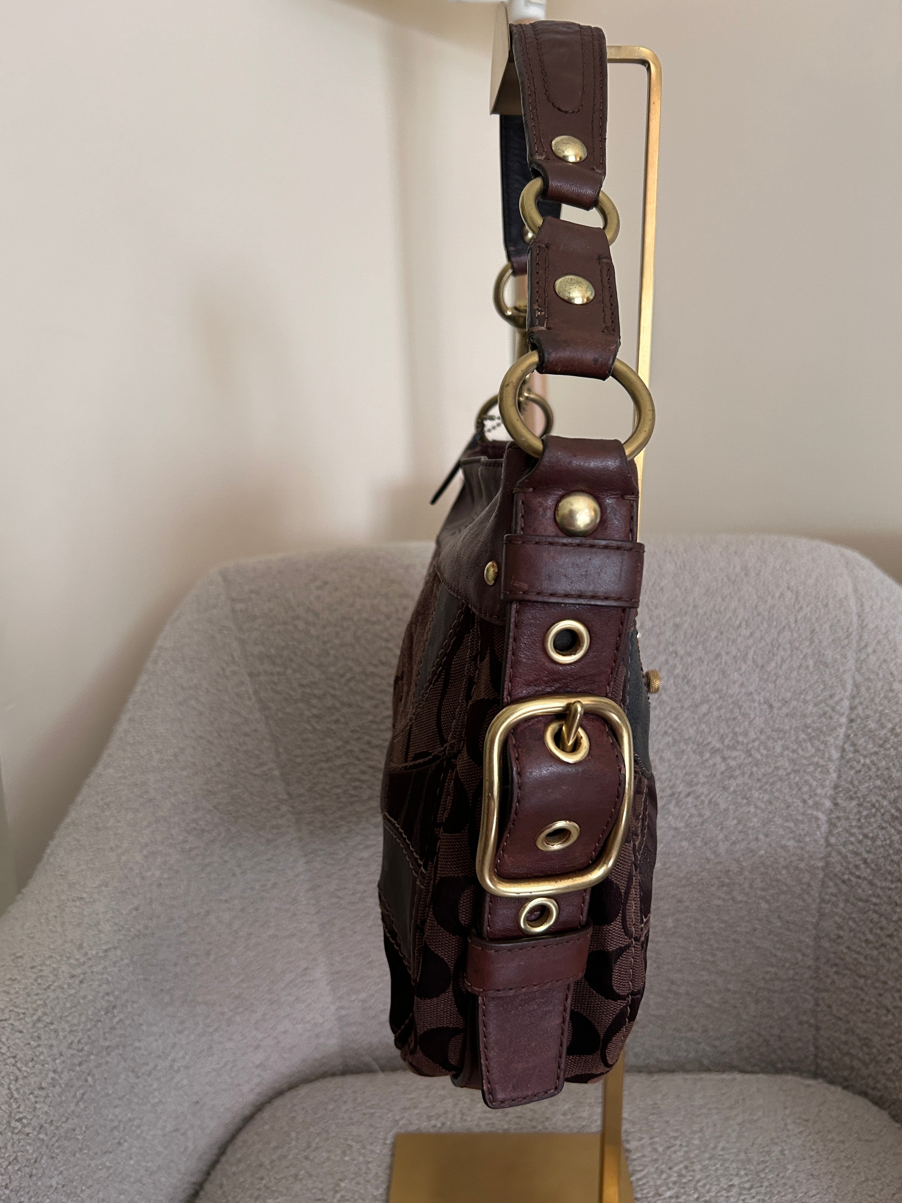 Vintage Coach Zoe patchwork shoulder bag
