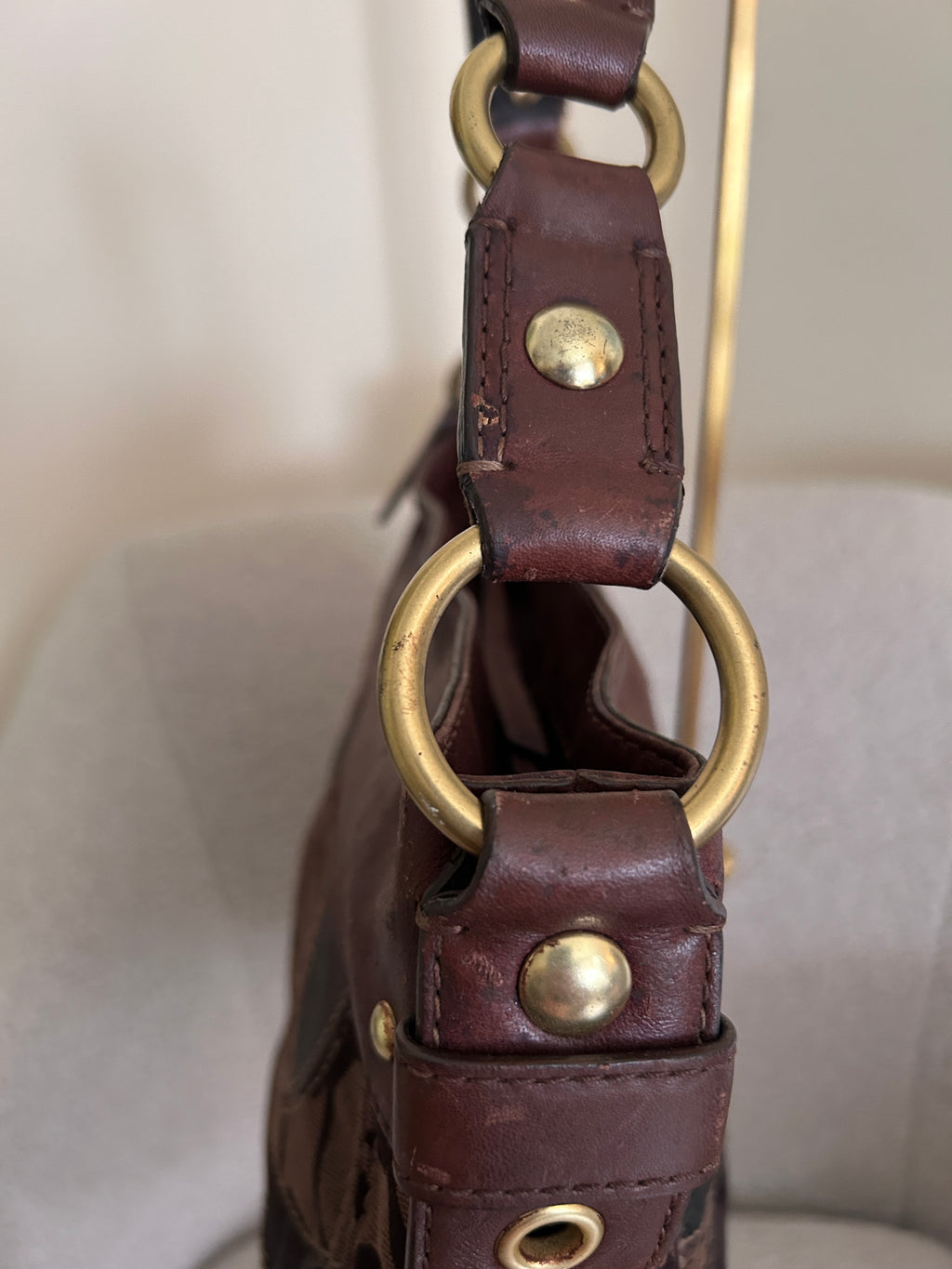Vintage Coach Zoe patchwork shoulder bag