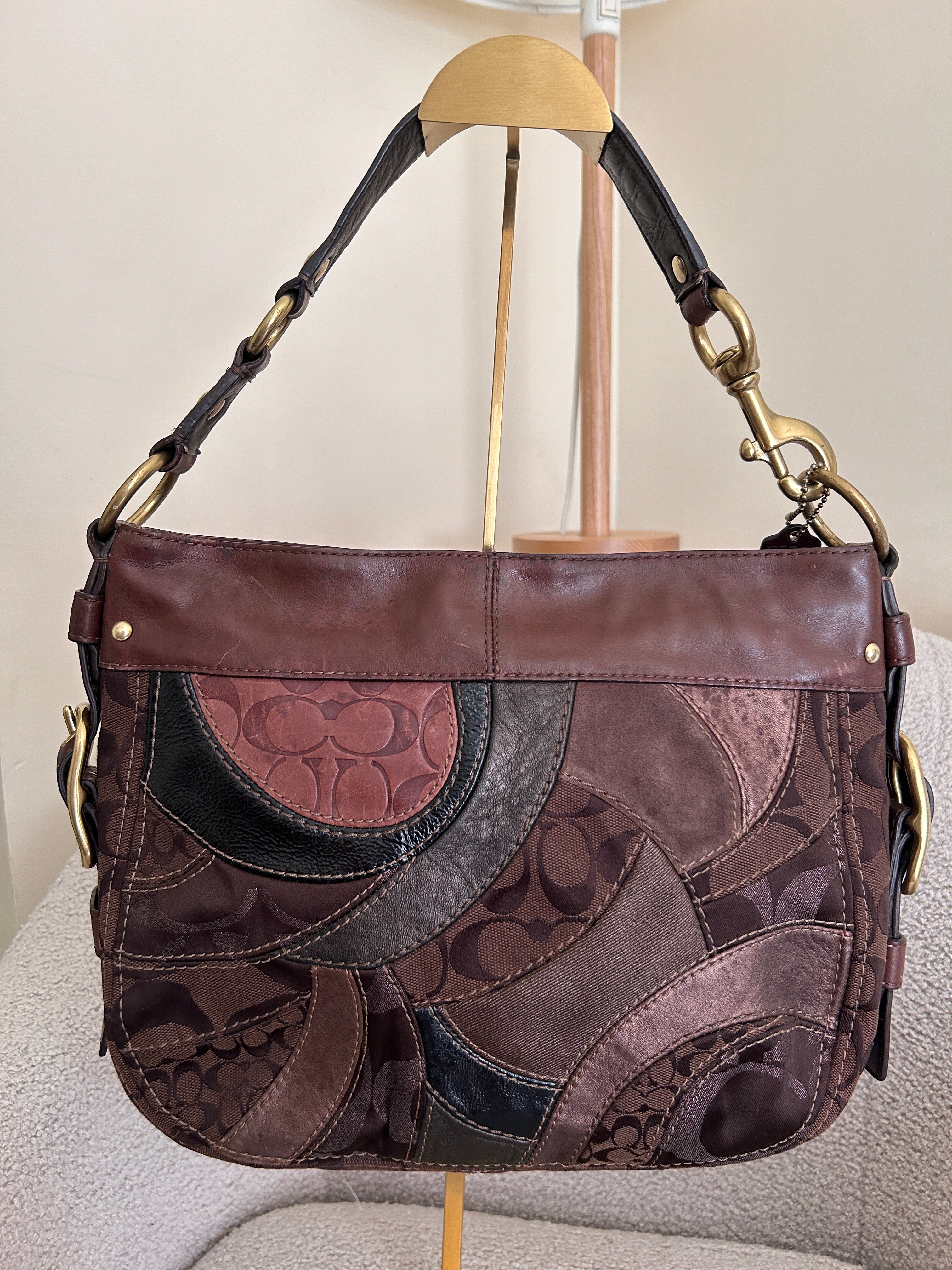 Vintage Coach Zoe patchwork shoulder bag