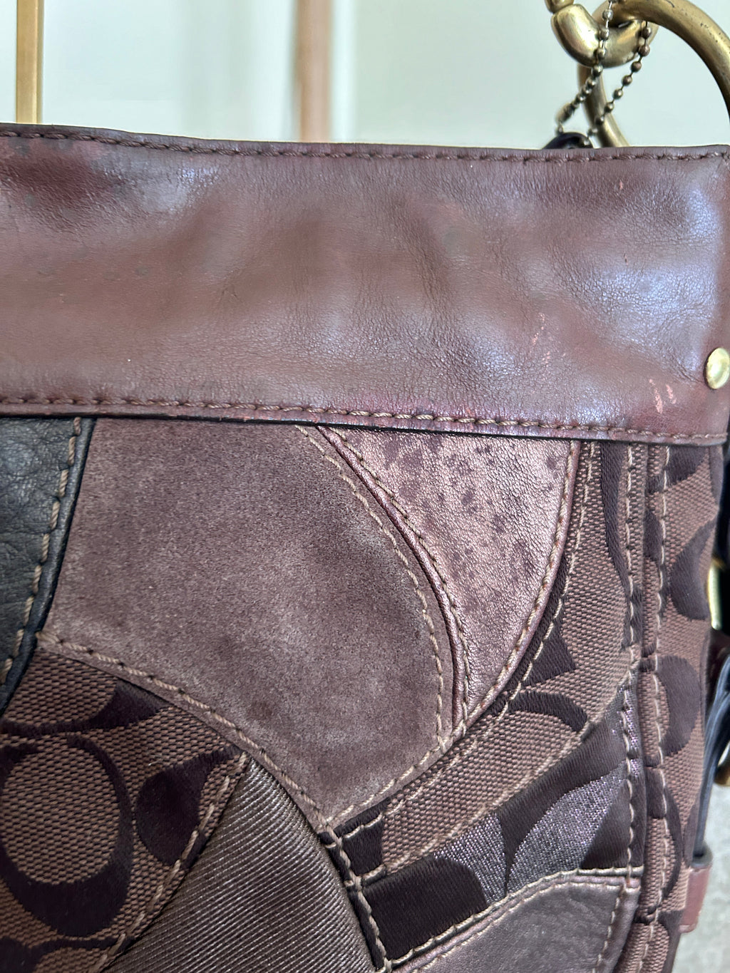 Vintage Coach Zoe patchwork shoulder bag