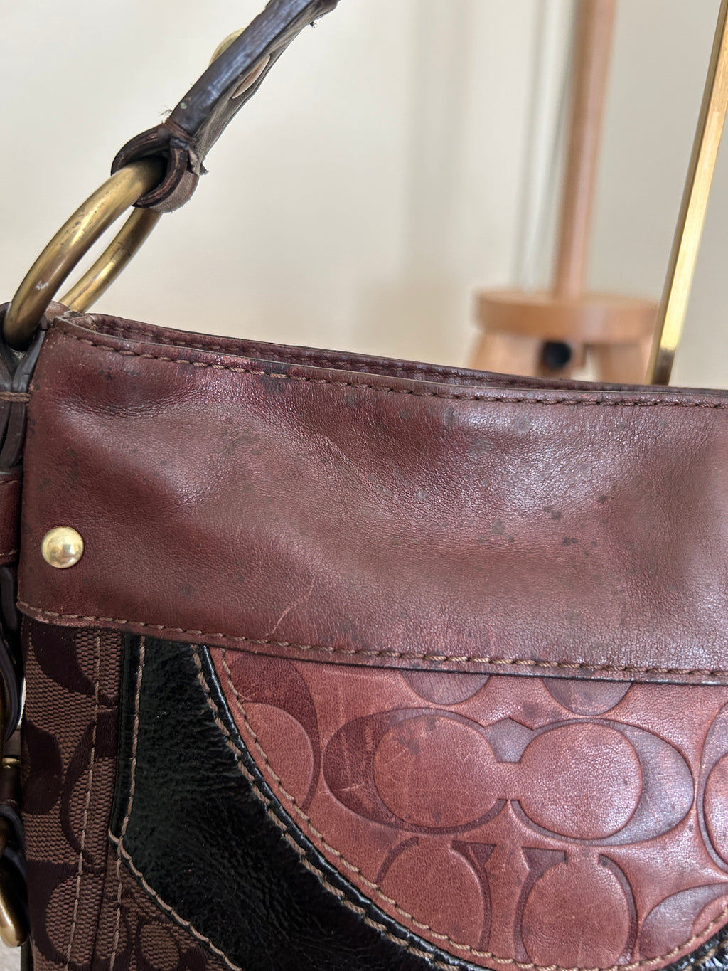 Vintage Coach Zoe patchwork shoulder bag