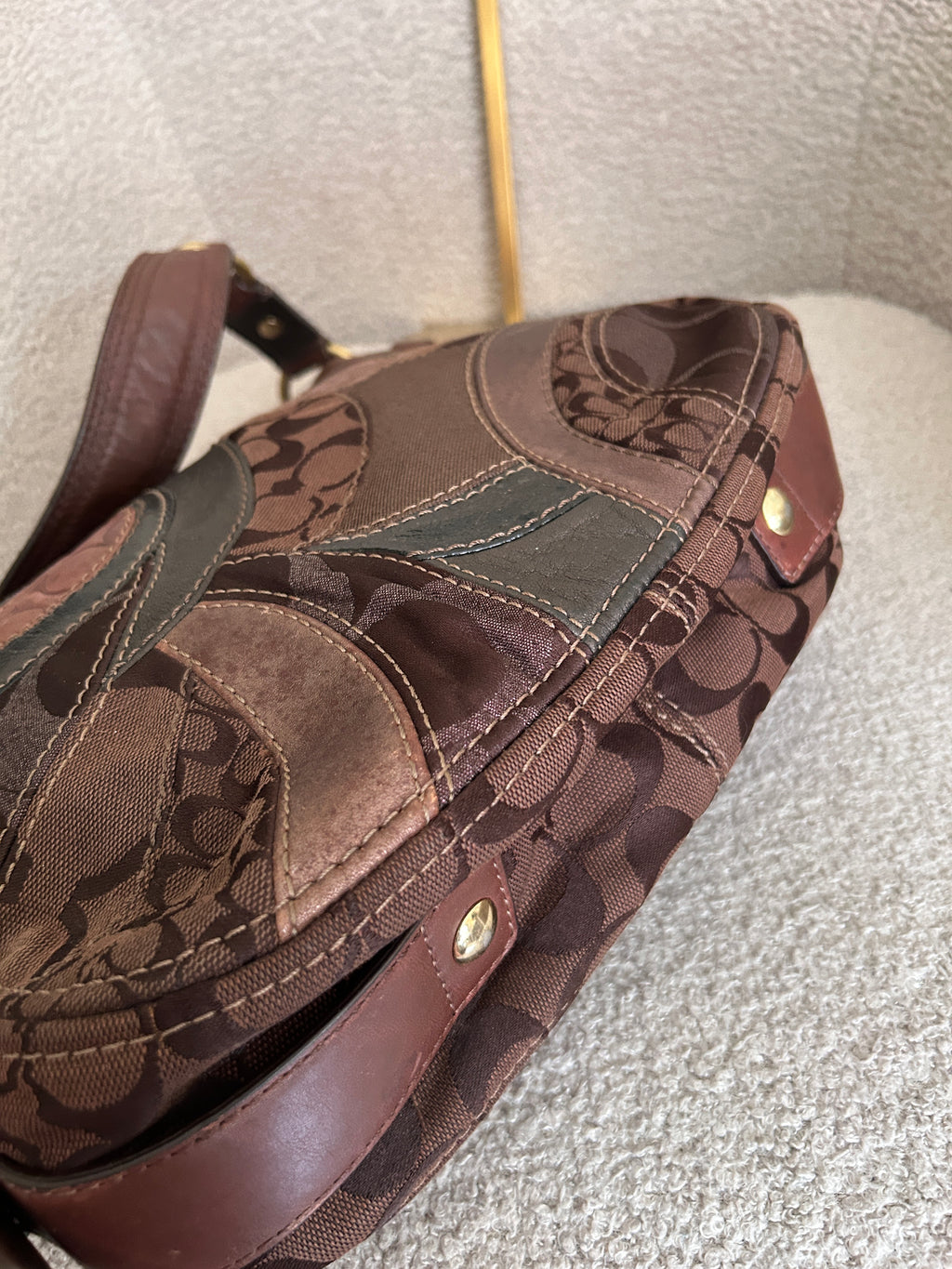 Vintage Coach Zoe patchwork shoulder bag