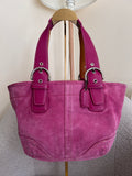 Vintage Coach pink suede shoulder bag