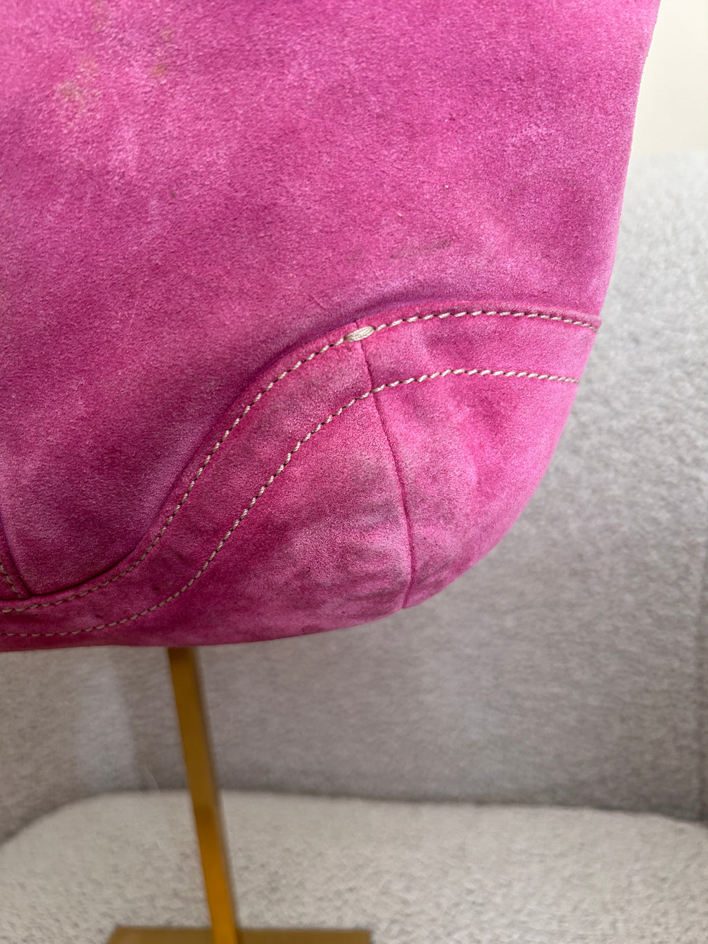 Vintage Coach pink suede shoulder bag