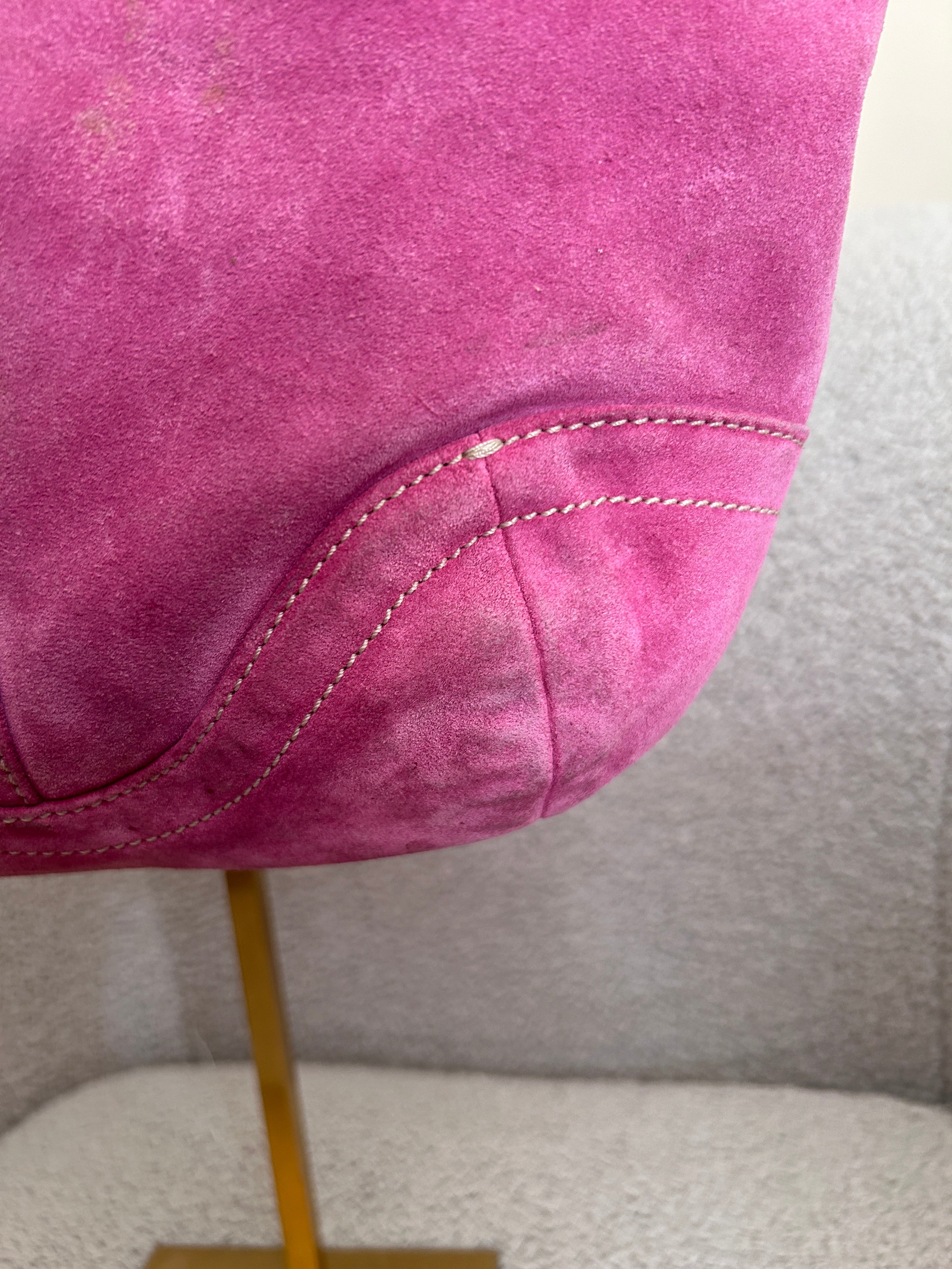 Vintage Coach pink suede shoulder bag