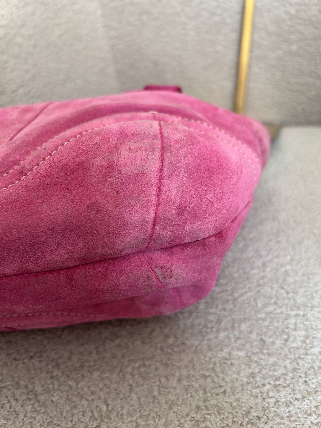 Vintage Coach pink suede shoulder bag