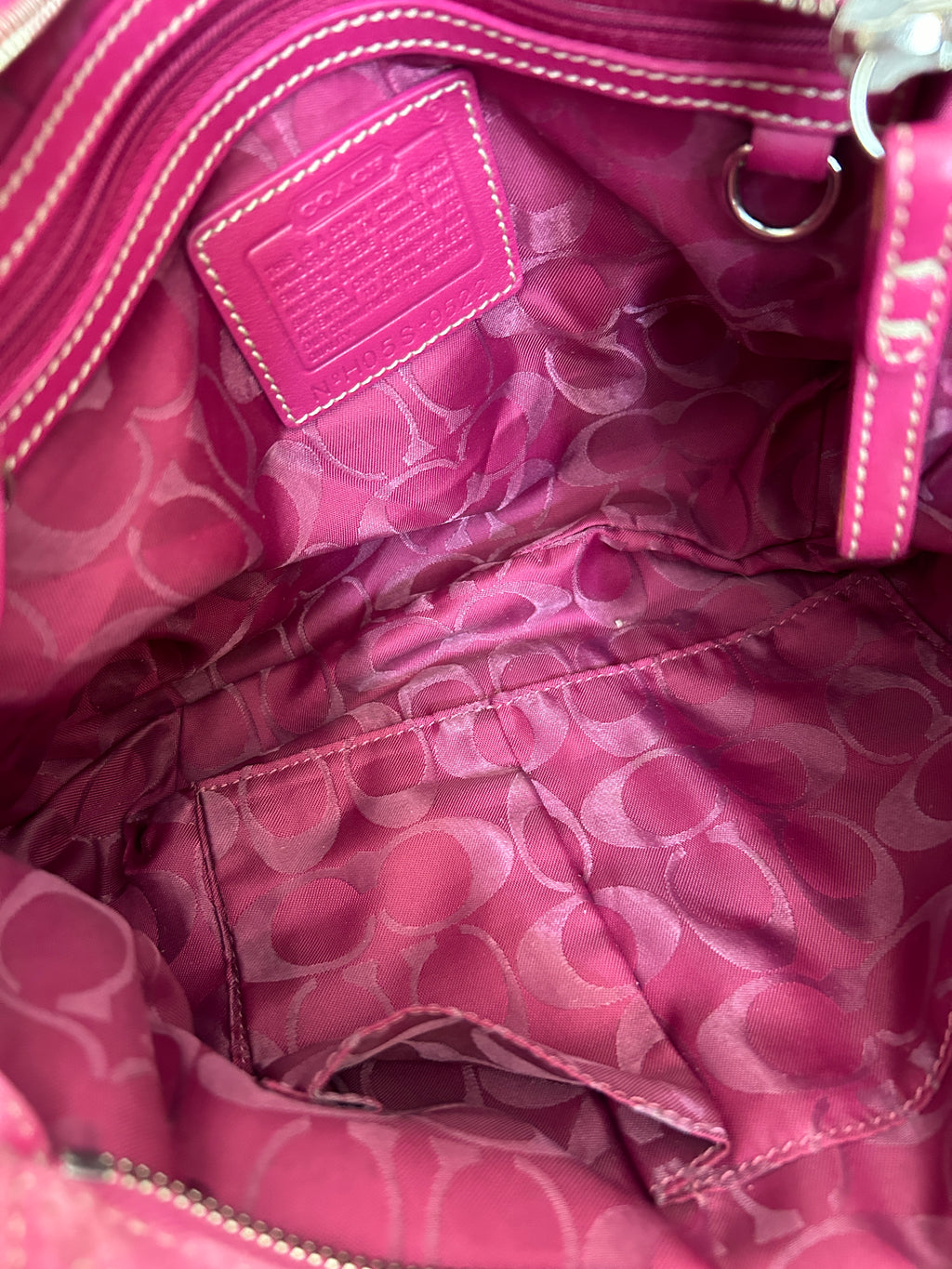 Vintage Coach pink suede shoulder bag