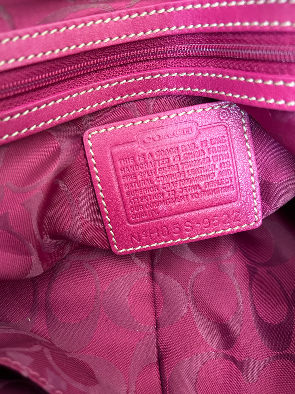 Vintage Coach pink suede shoulder bag
