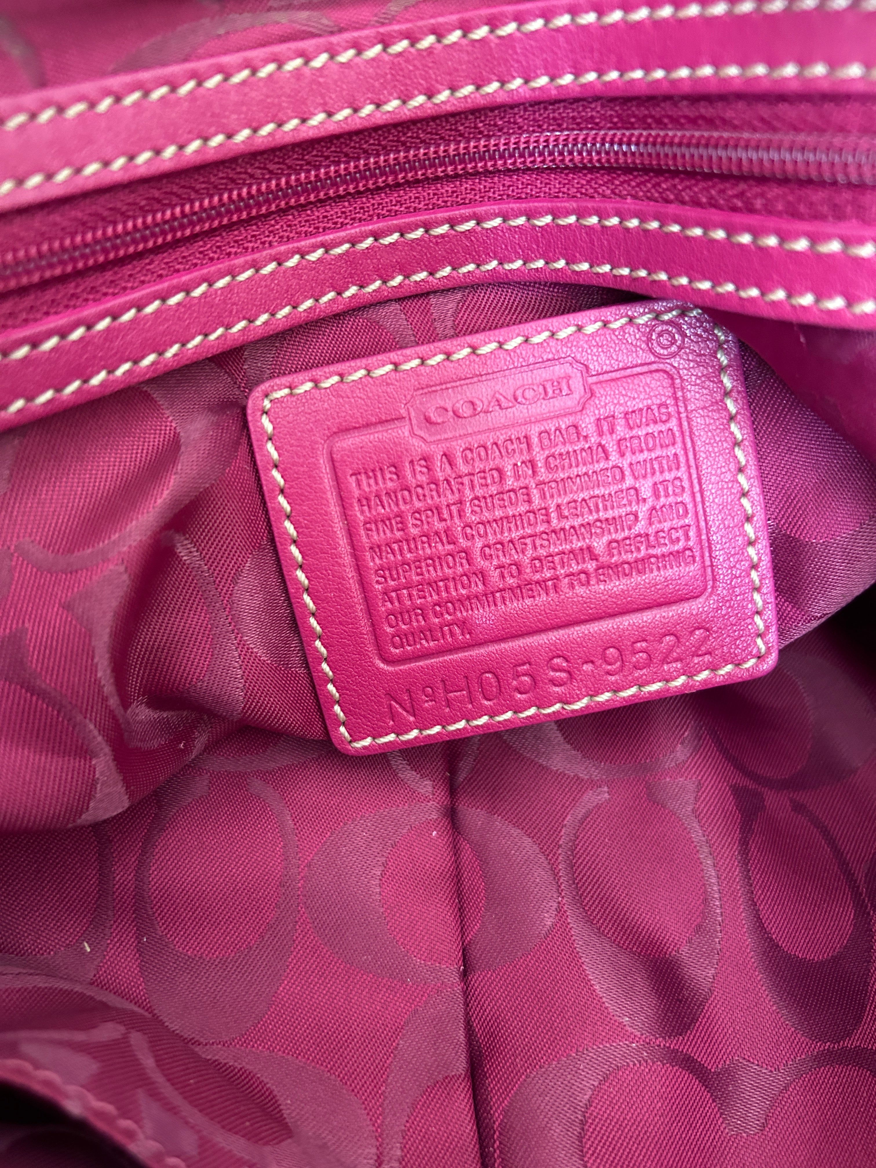 Vintage Coach pink suede shoulder bag