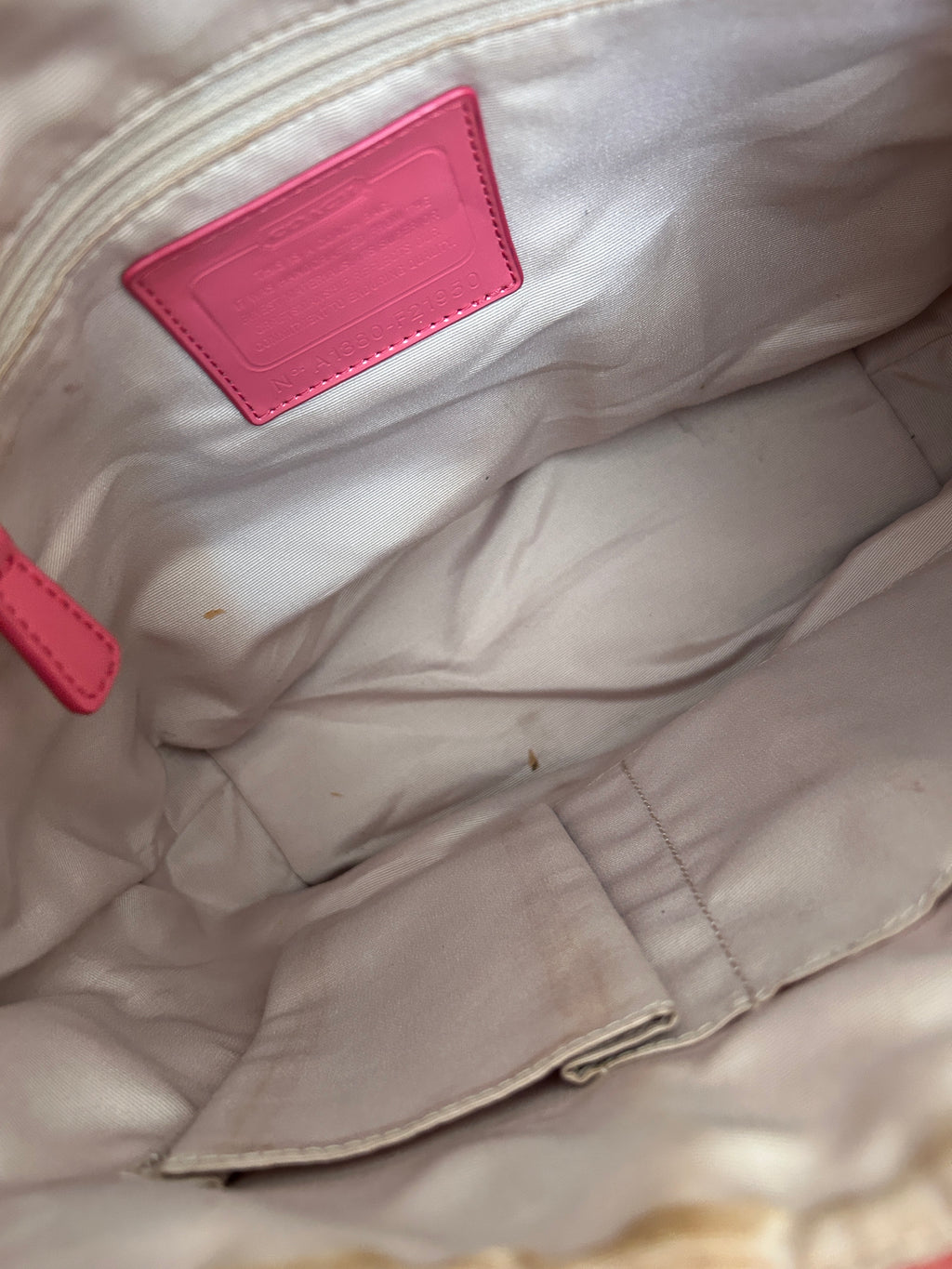Vintage Coach pink stripe mini tote bag