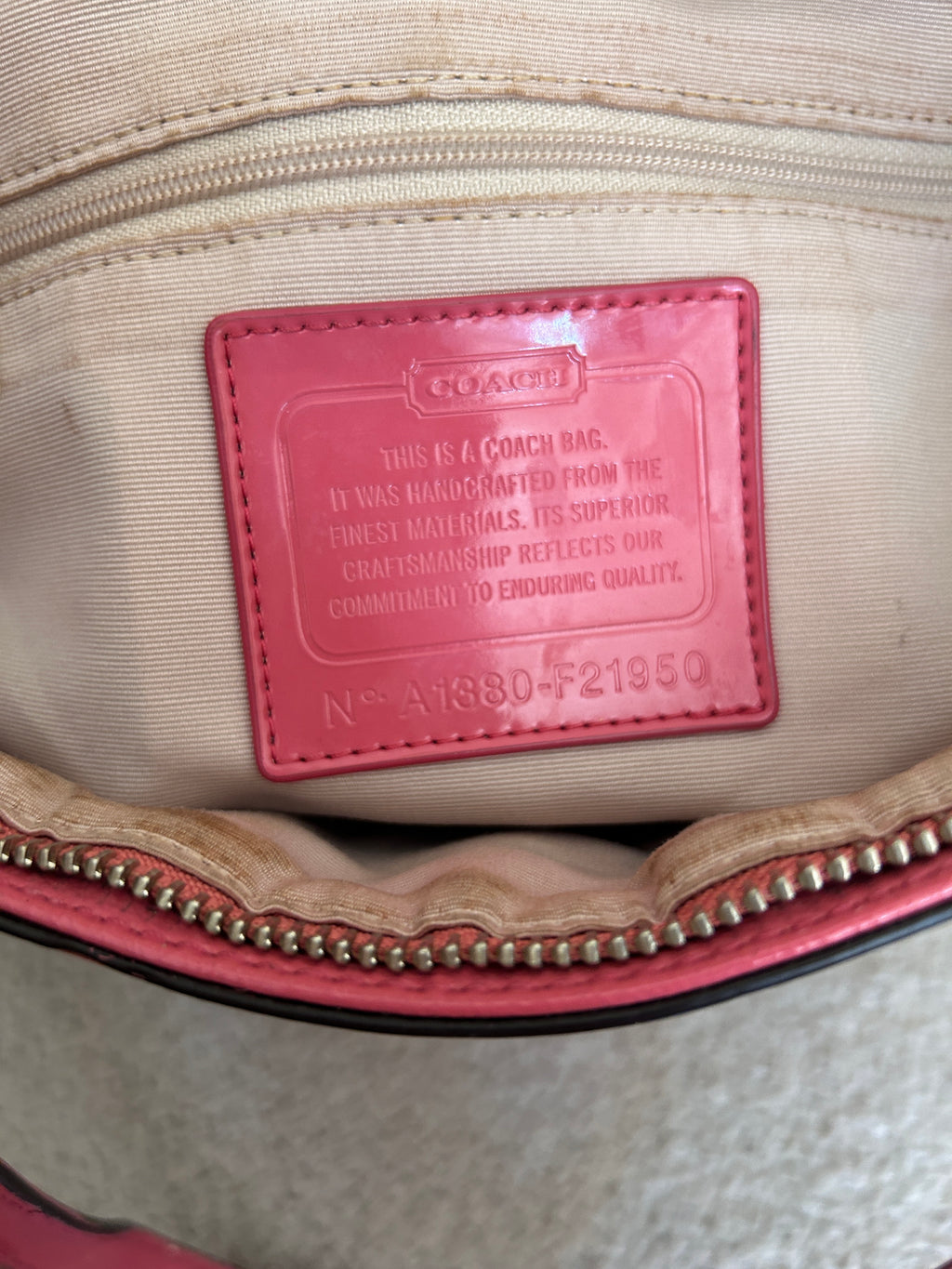 Vintage Coach pink stripe mini tote bag