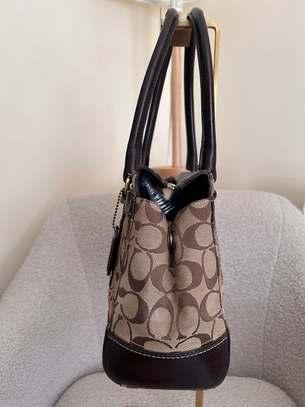 Vintage Coach Hampton dark brown shoulder bag