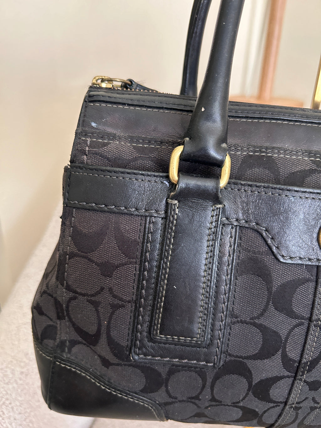 Vintage Coach Hampton black shoulder bag