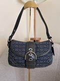 Vintage Coach Soho navy mini monogram shoulder bag