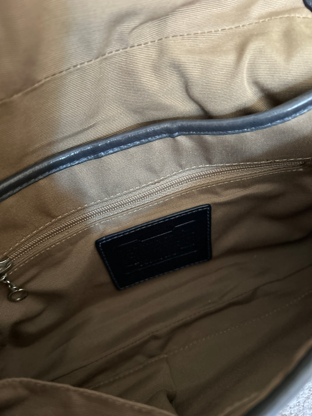 Vintage Coach Soho navy mini monogram shoulder bag