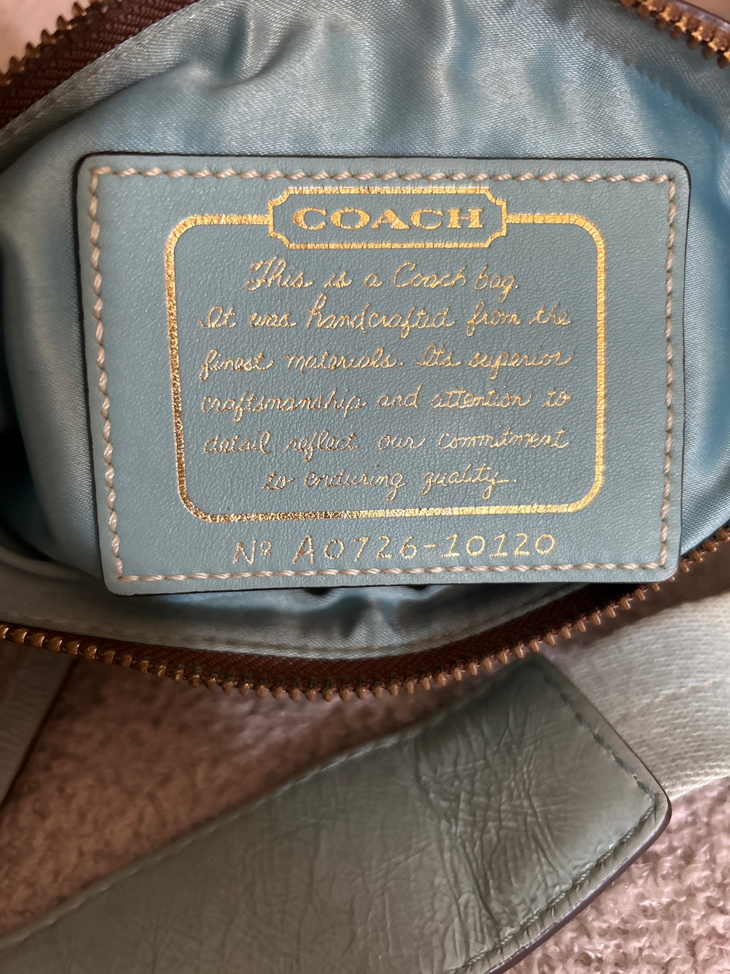 Vintage Coach Limited Edition blue and brown monogram mini shoulder bag
