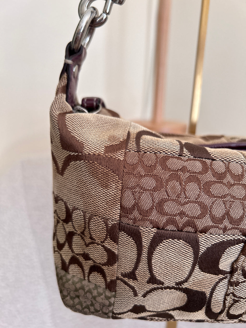 Vintage Coach patchwork mini handbag
