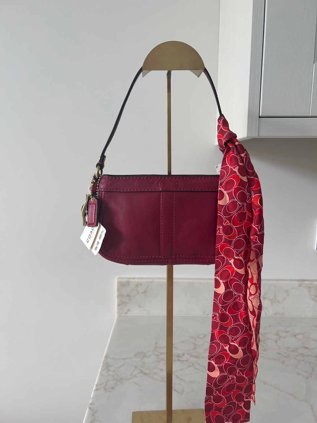 Vintage Coach red leather mini Zoe handbag
