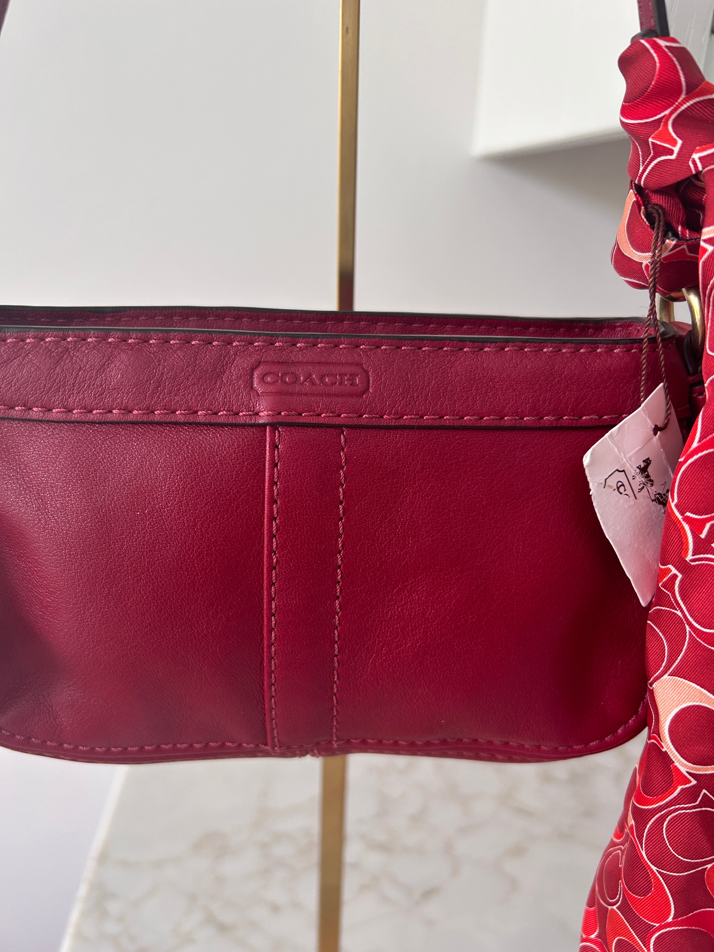 Vintage Coach red leather mini Zoe handbag