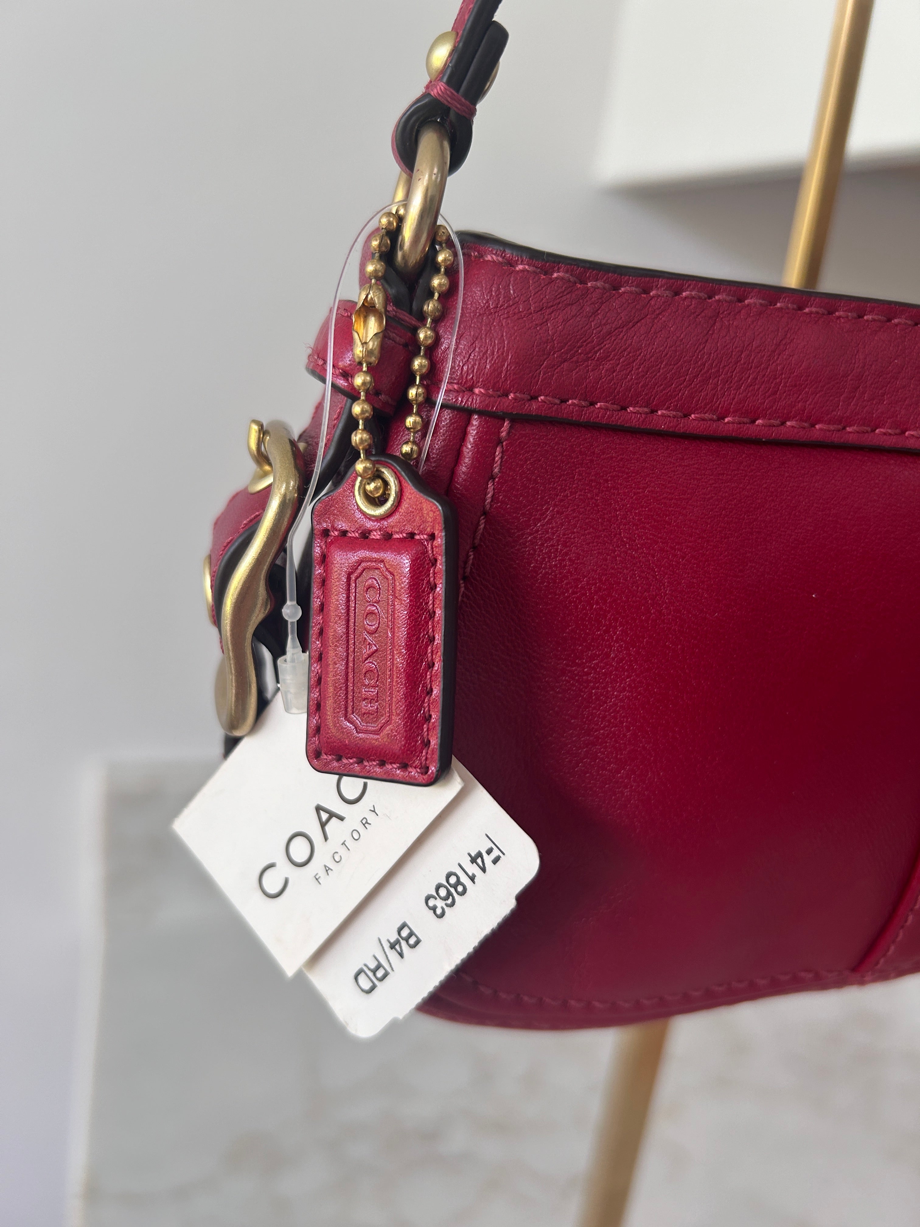 Vintage Coach red leather mini Zoe handbag