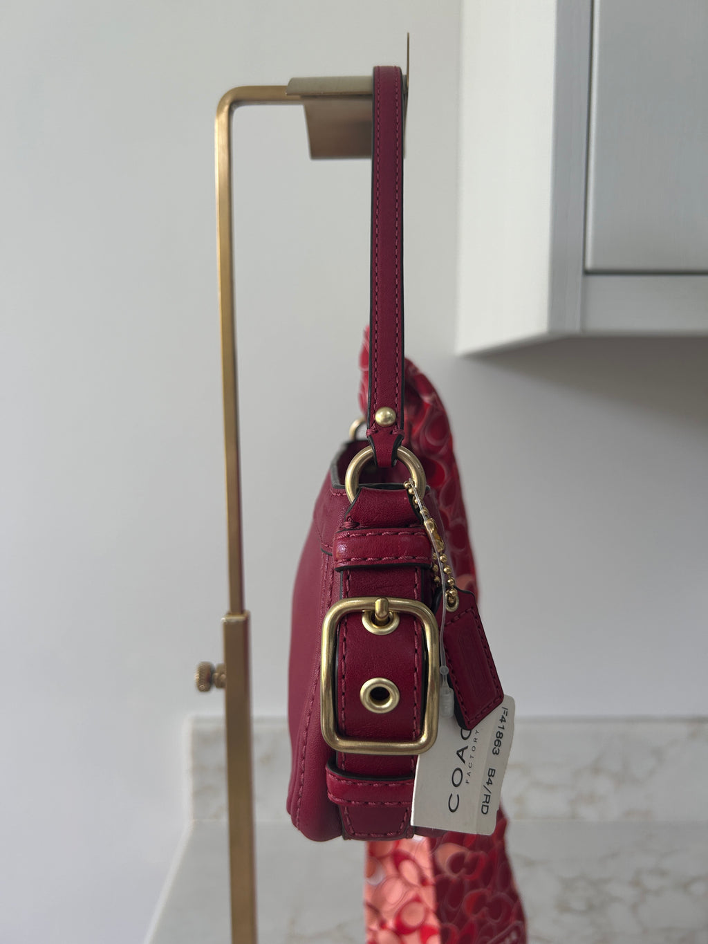 Vintage Coach red leather mini Zoe handbag