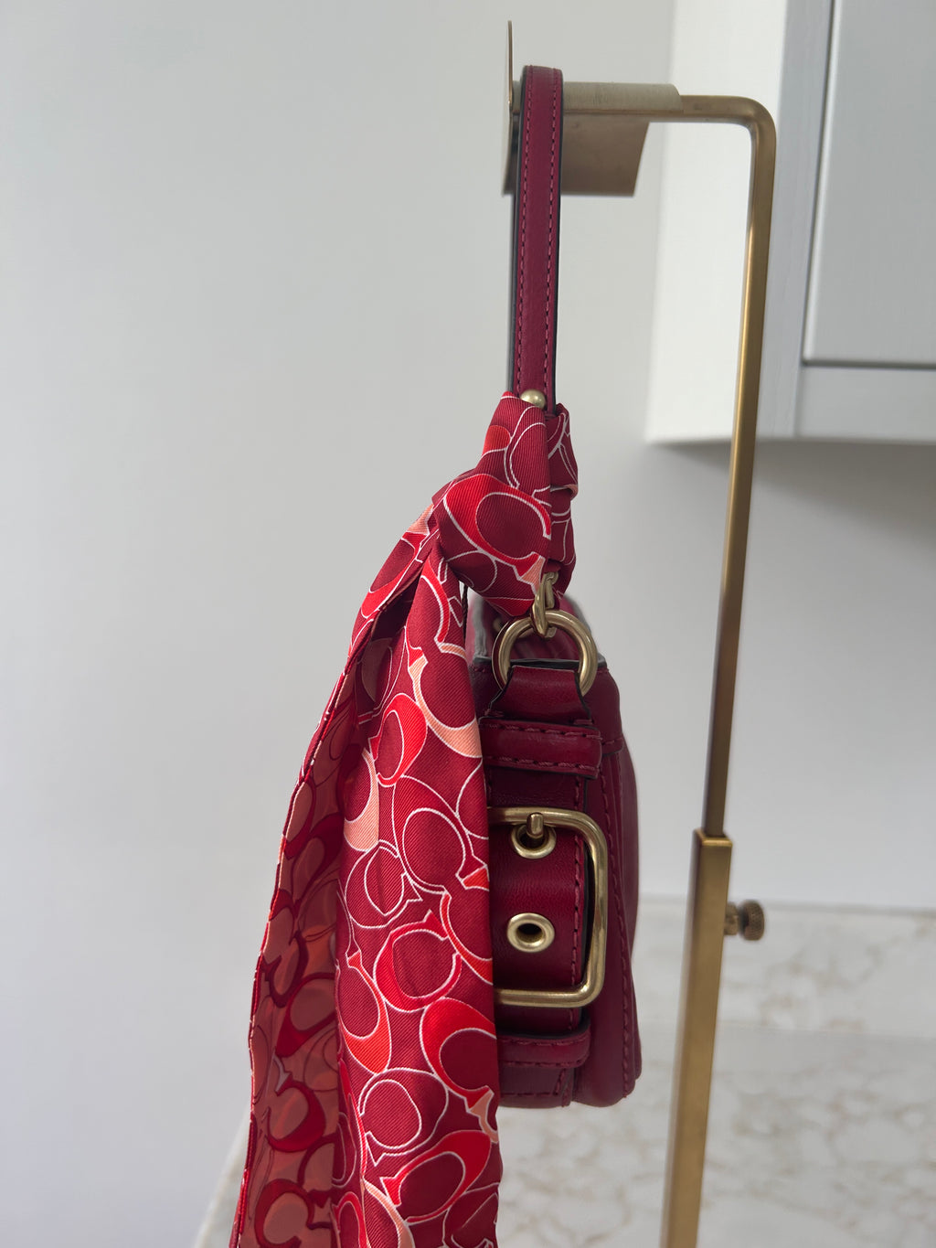 Vintage Coach red leather mini Zoe handbag