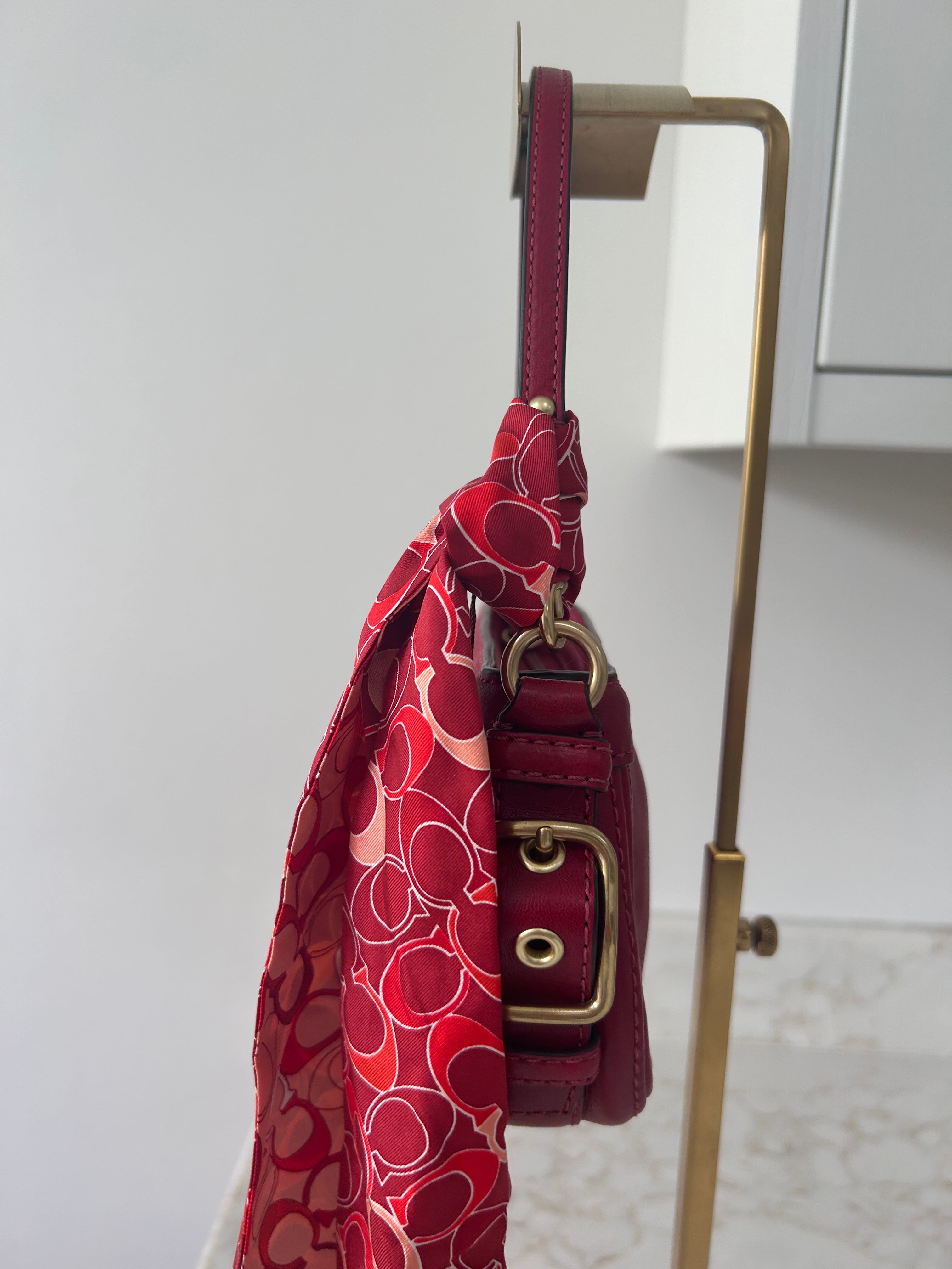 Vintage Coach red leather mini Zoe handbag