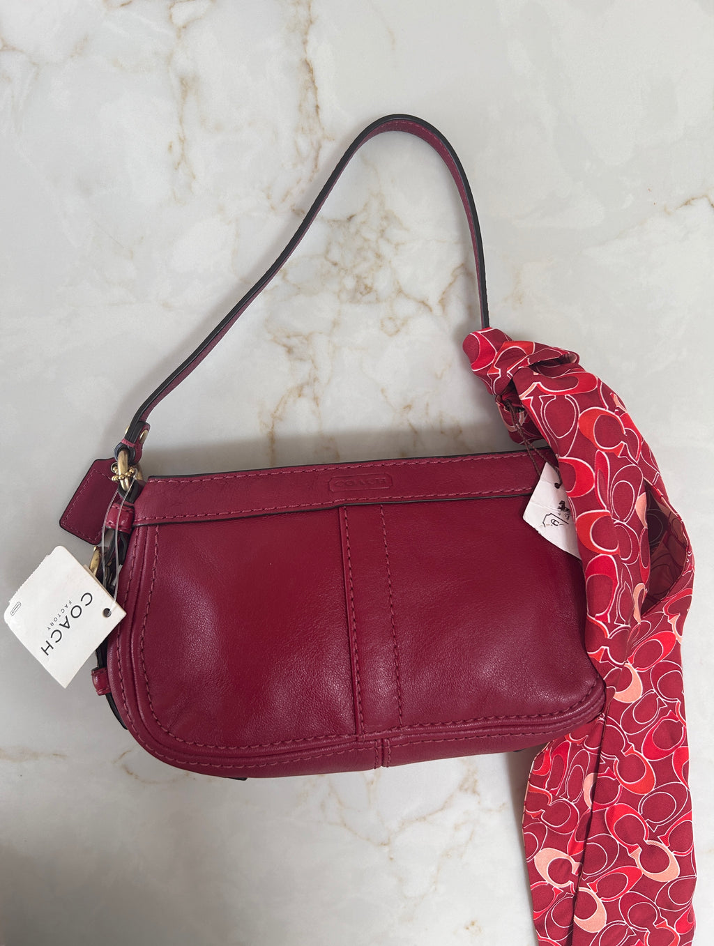 Vintage Coach red leather mini Zoe handbag