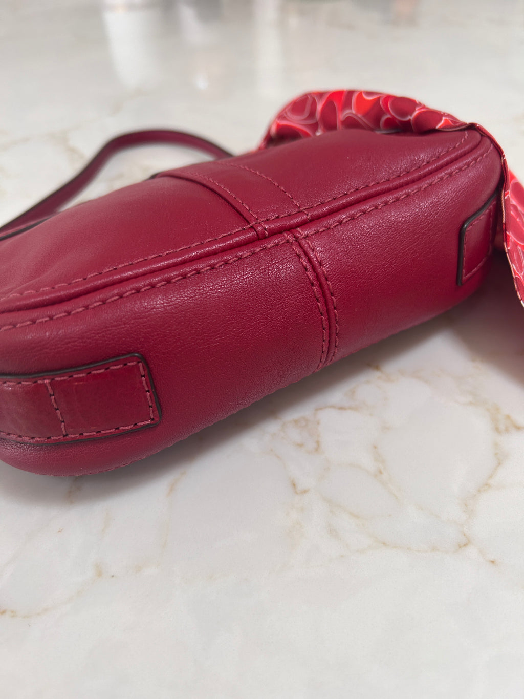 Vintage Coach red leather mini Zoe handbag