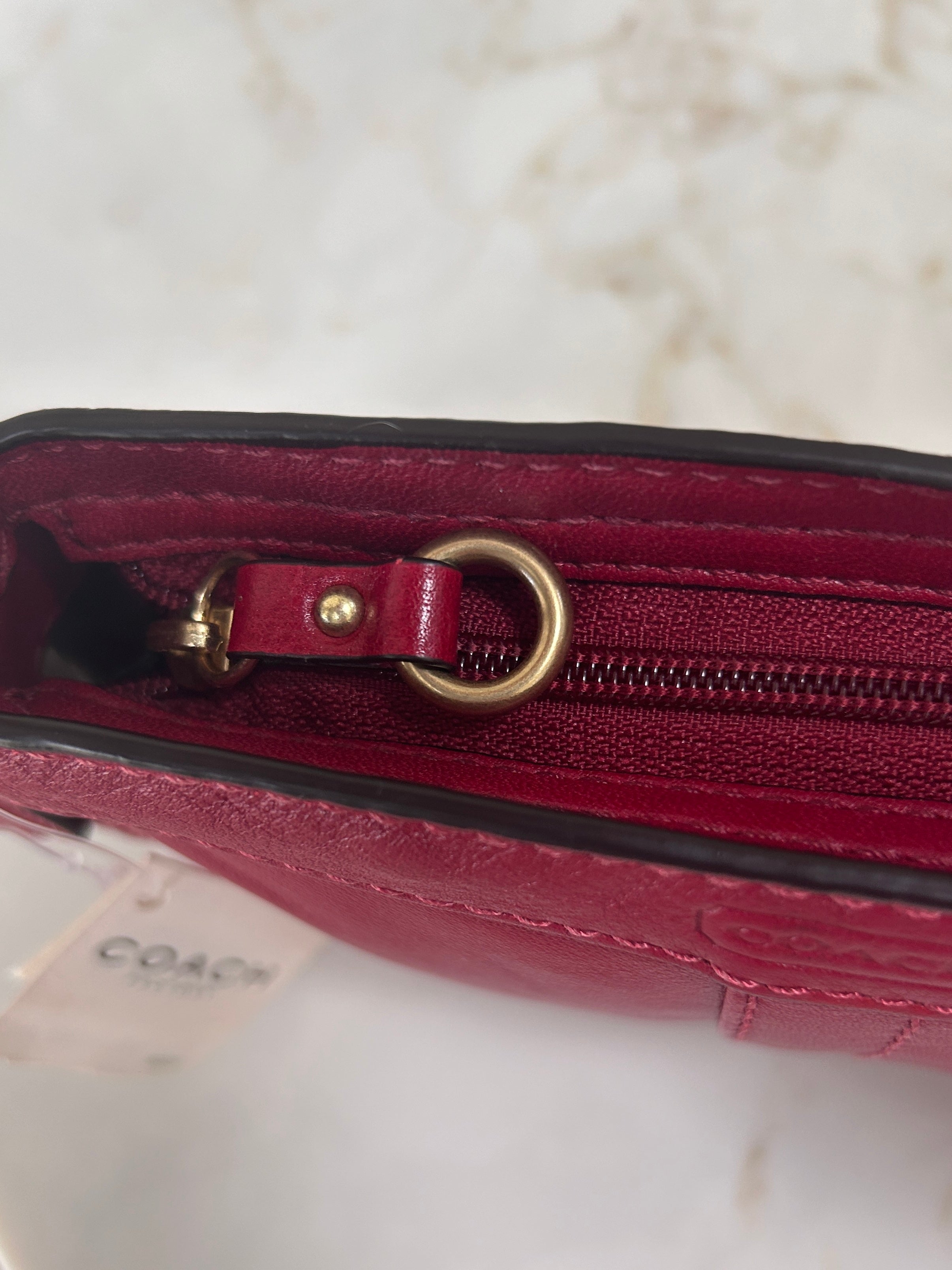 Vintage Coach red leather mini Zoe handbag