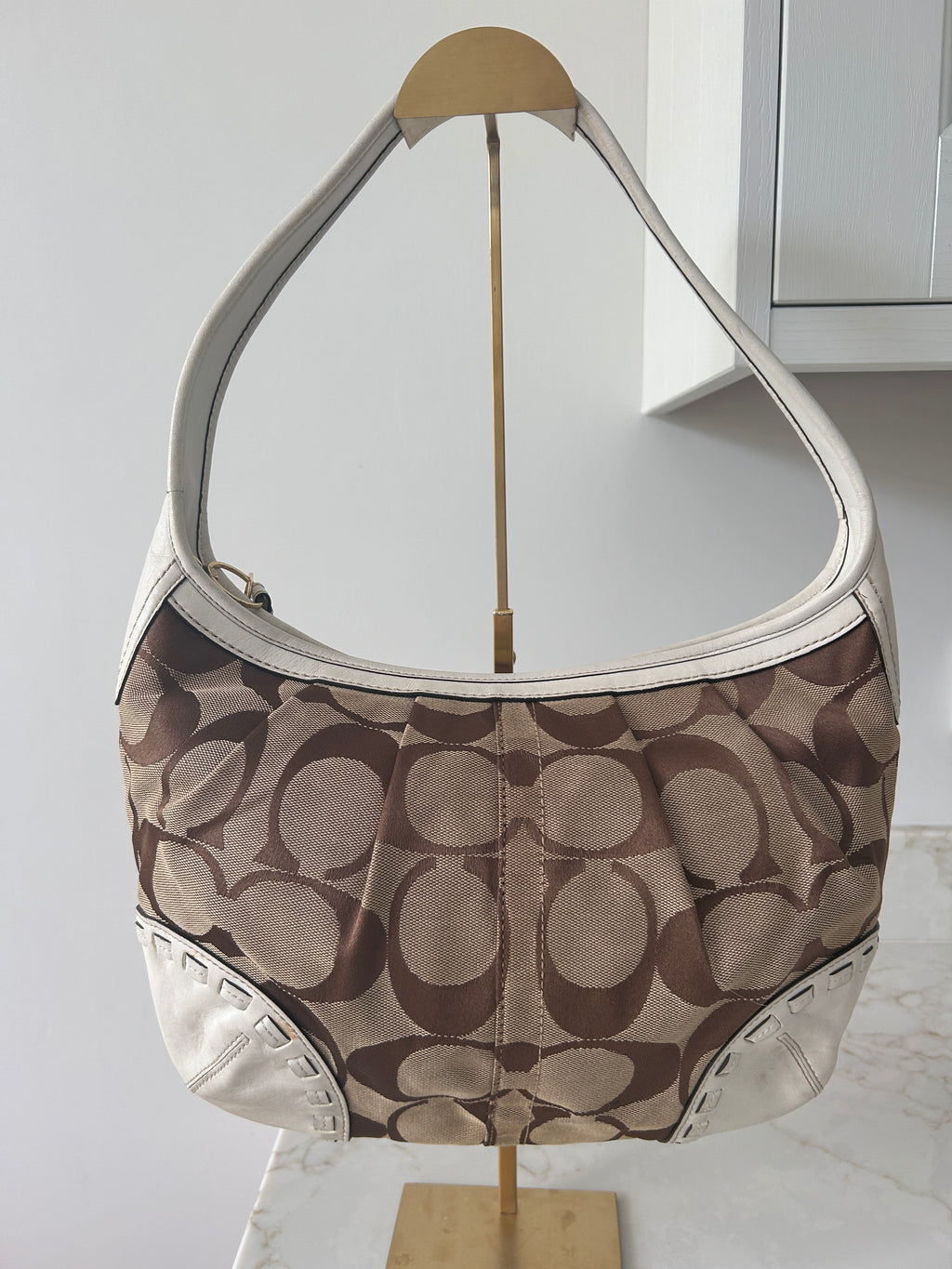 Vintage Coach Ergo pleated shoulder bag