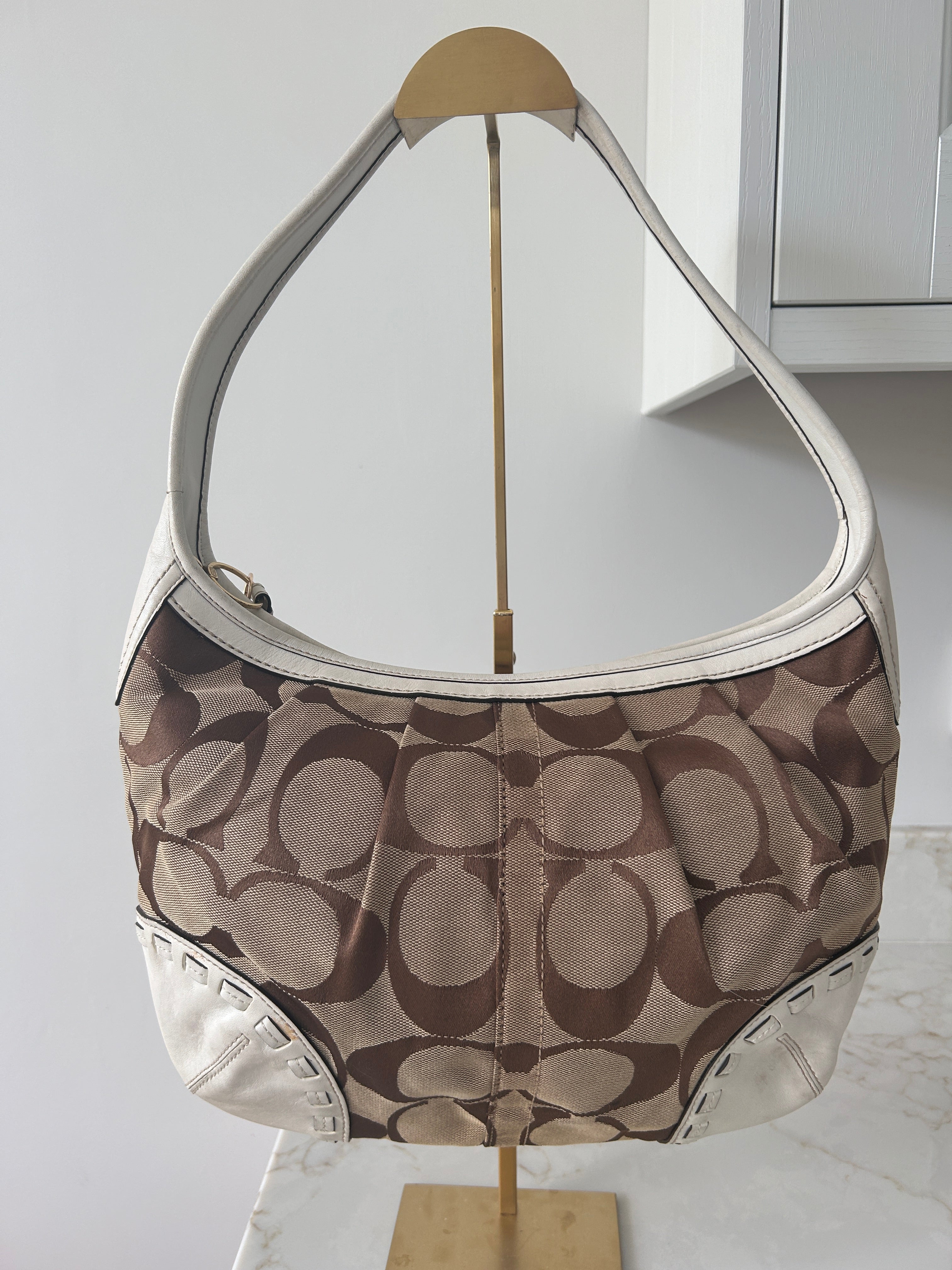 Vintage Coach Ergo pleated shoulder bag
