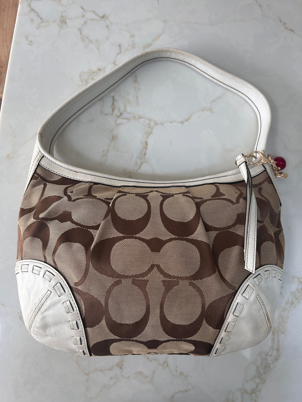 Vintage Coach Ergo pleated shoulder bag