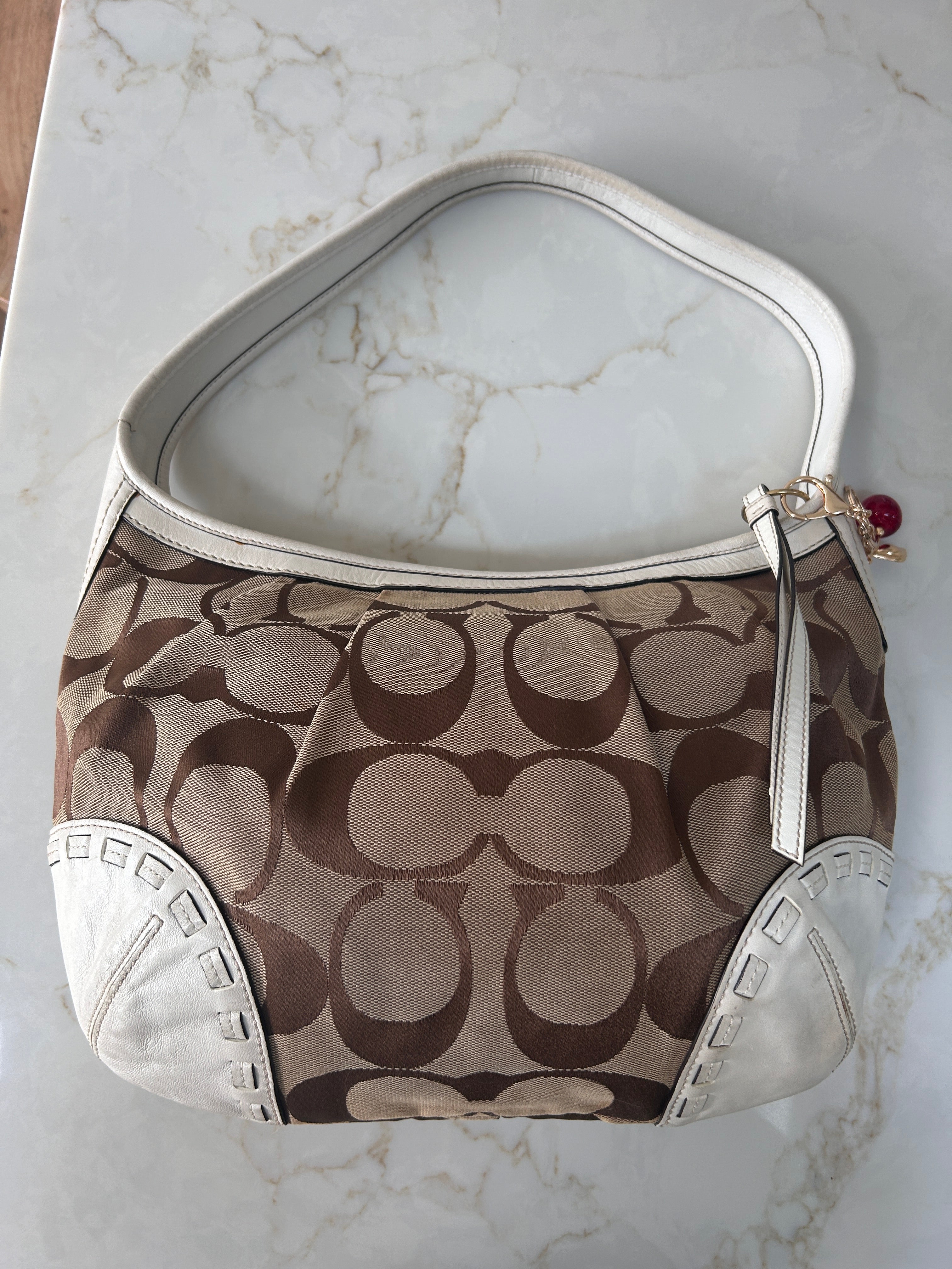 Vintage Coach Ergo pleated shoulder bag